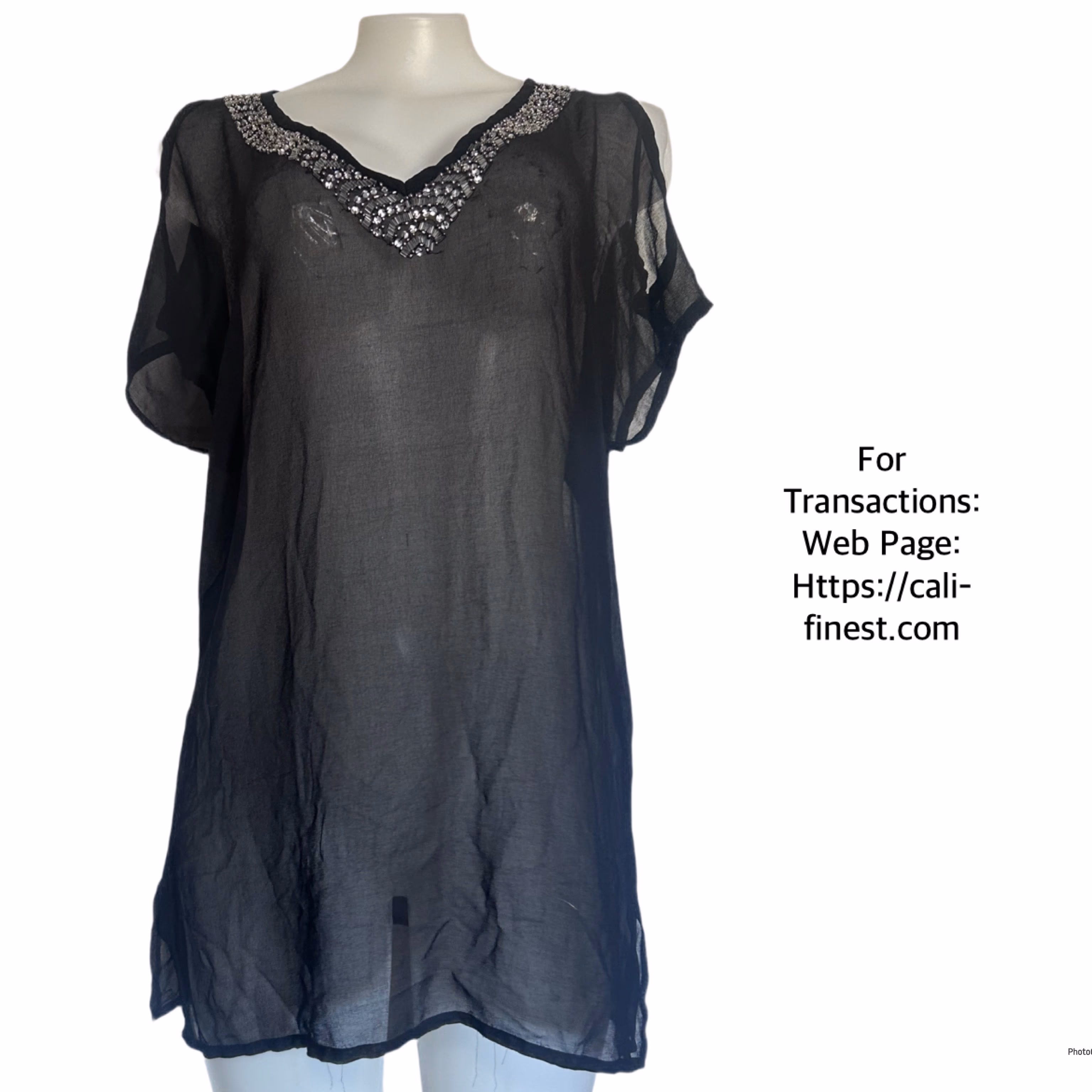 Rasiya Black Embellished Blouse size Medium