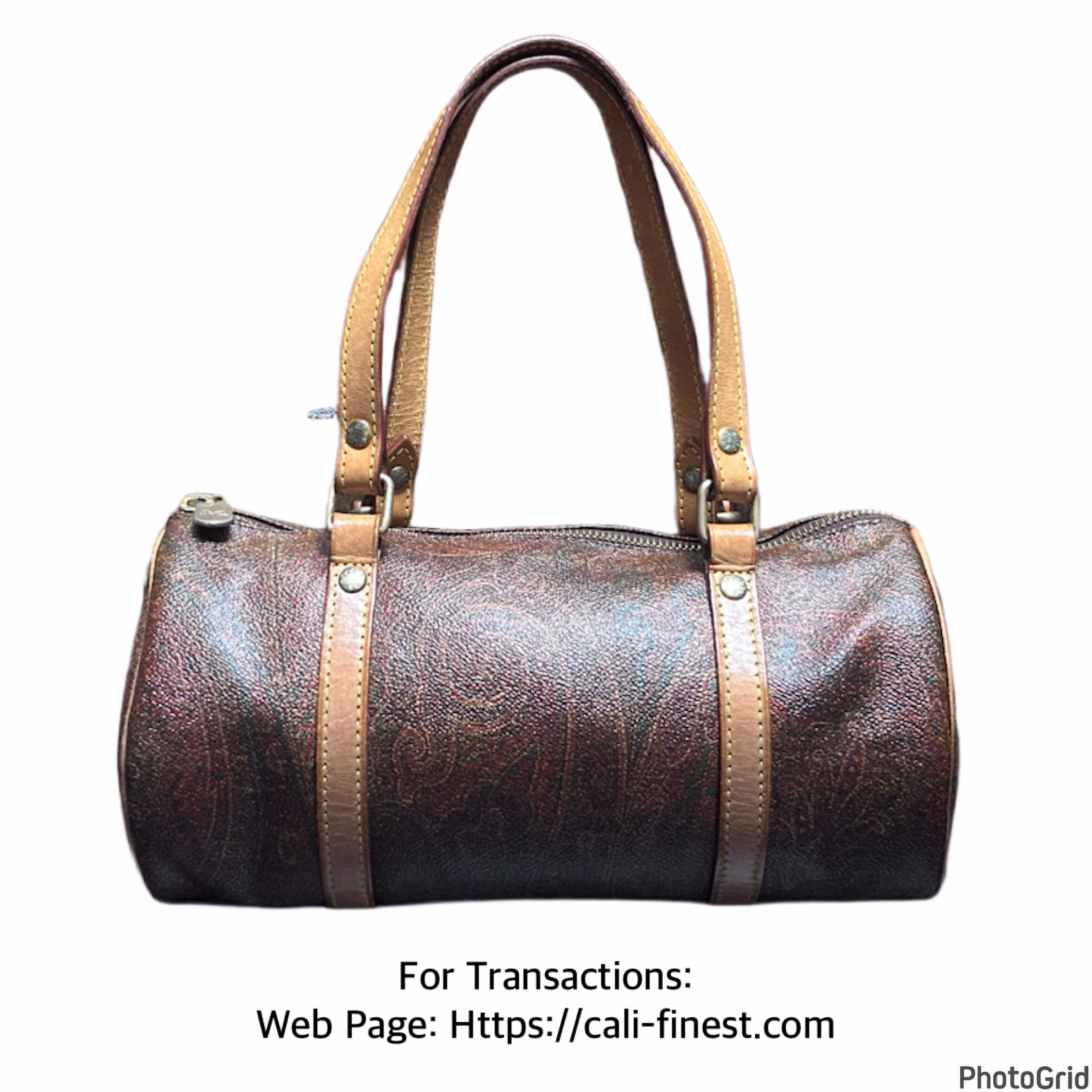 ETRO Milano Vintage Paisley Hand bag purse Leather Made in Italy N 0838229, 14 SET 96  0267 