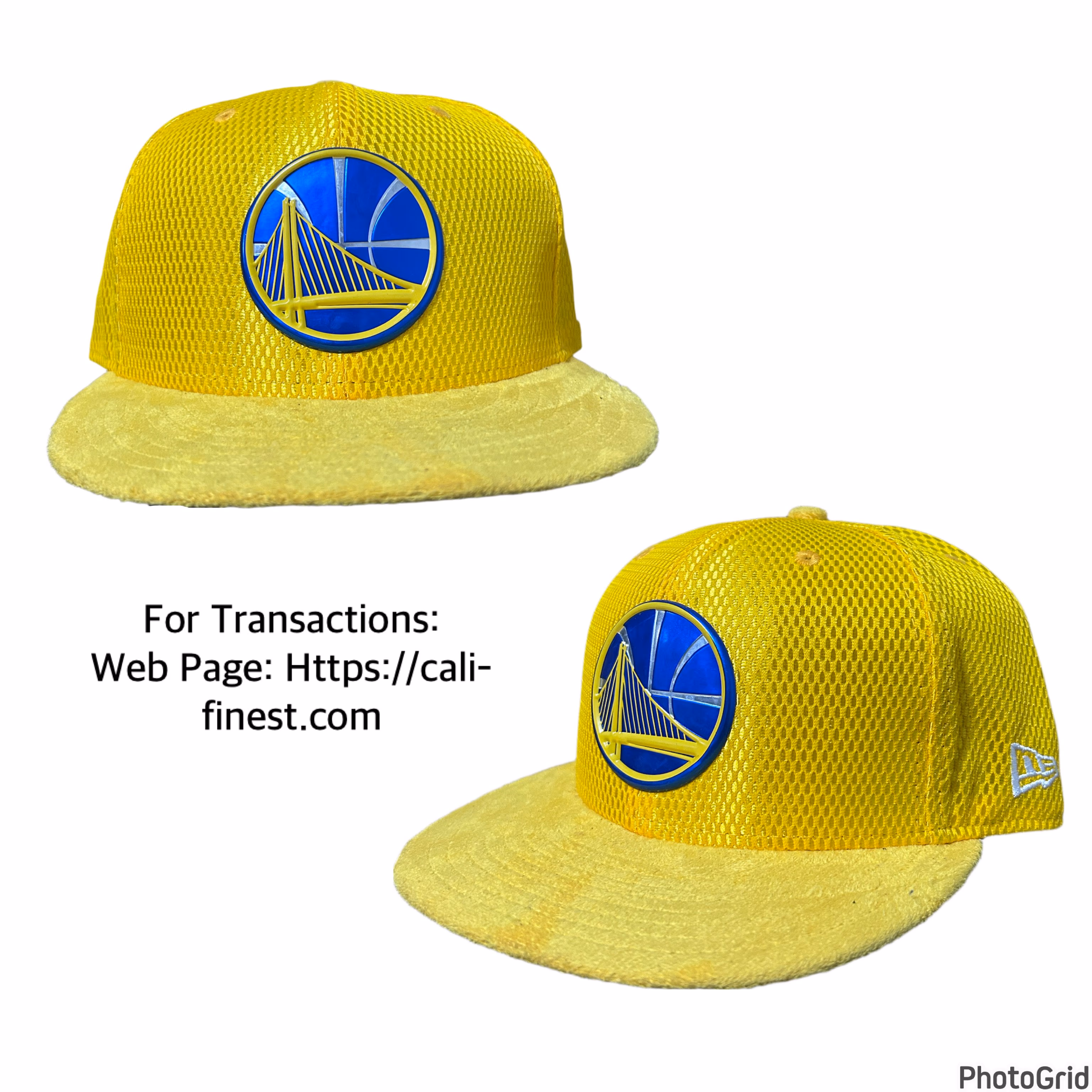 New Era 59fifty Golden State Warriors On Court Collection NEW Fitted cap hat GS  7 5/8”