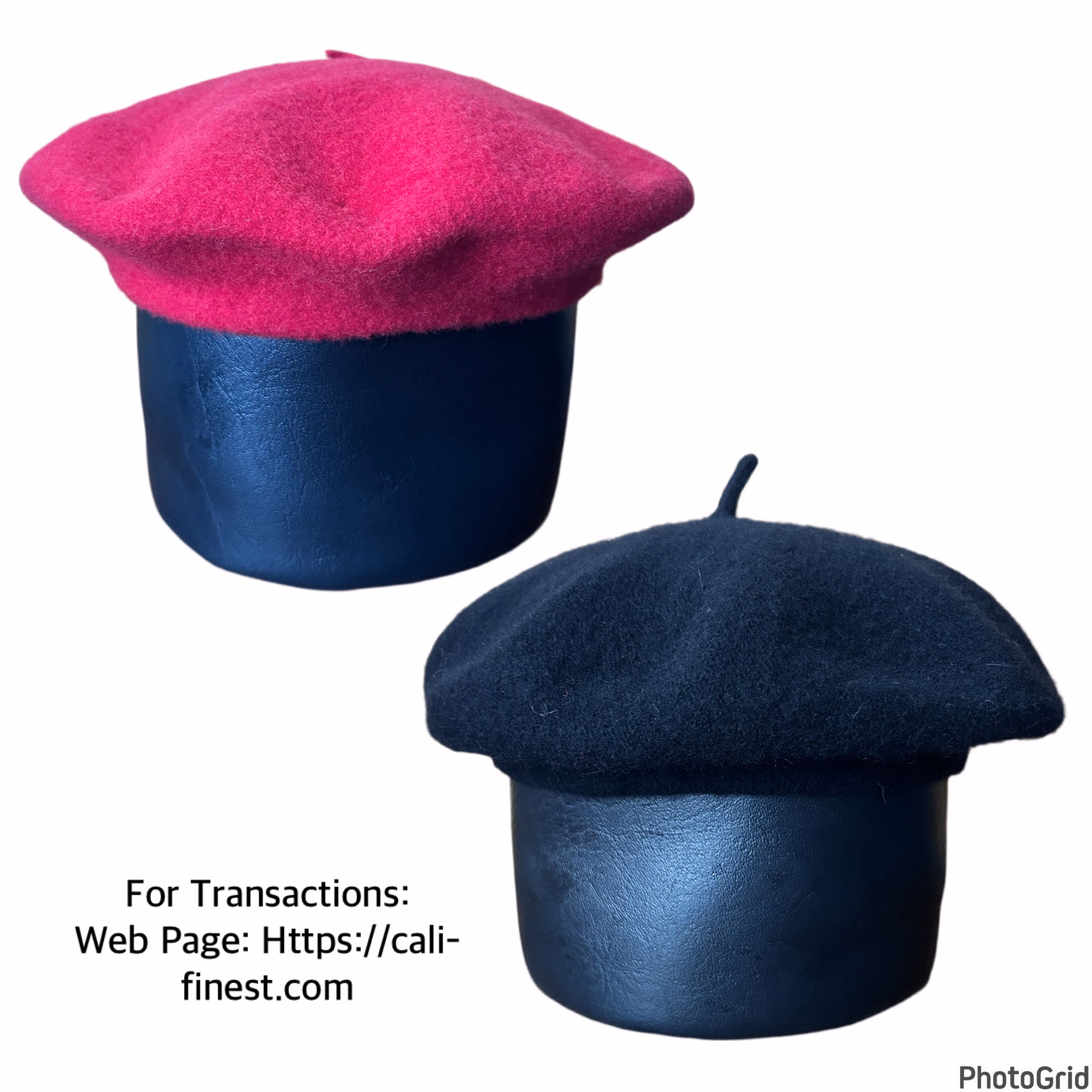 Beret Hats for Women Black & Red 