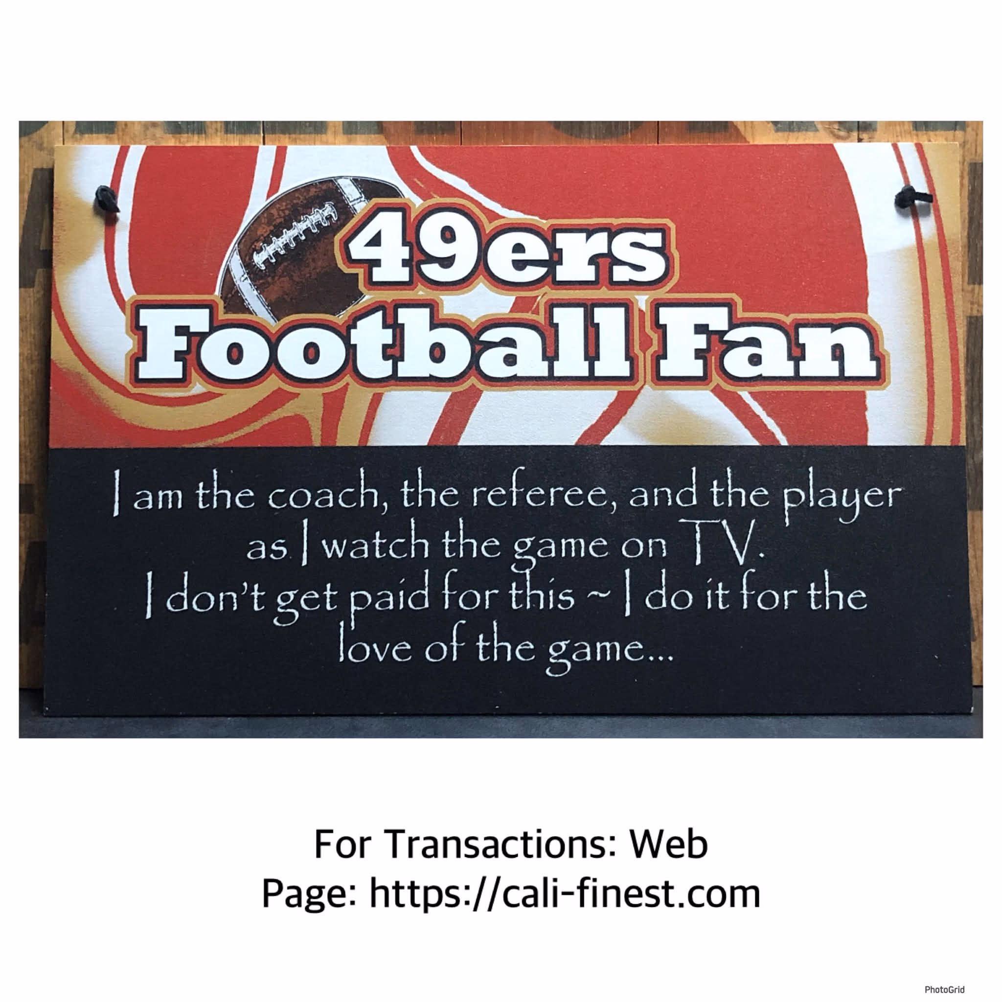 49ers Football Fan Decorative Wall Sign