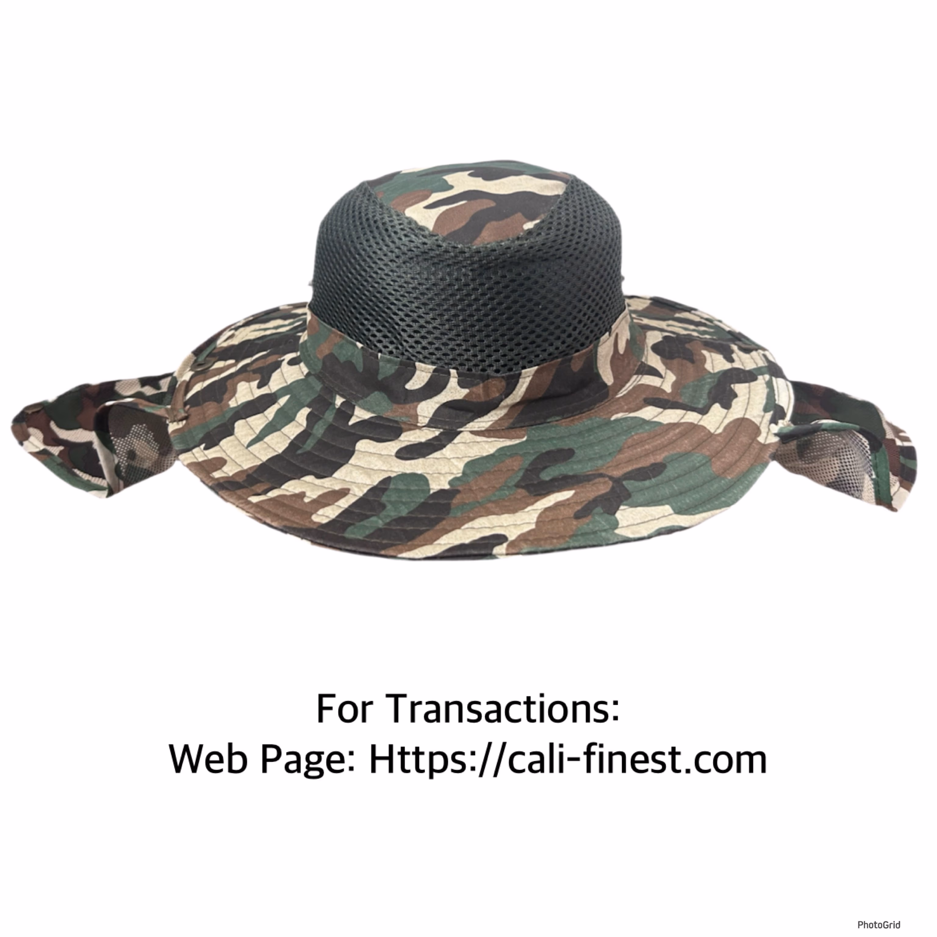 Camouflage Sun Hat with Neck Flap