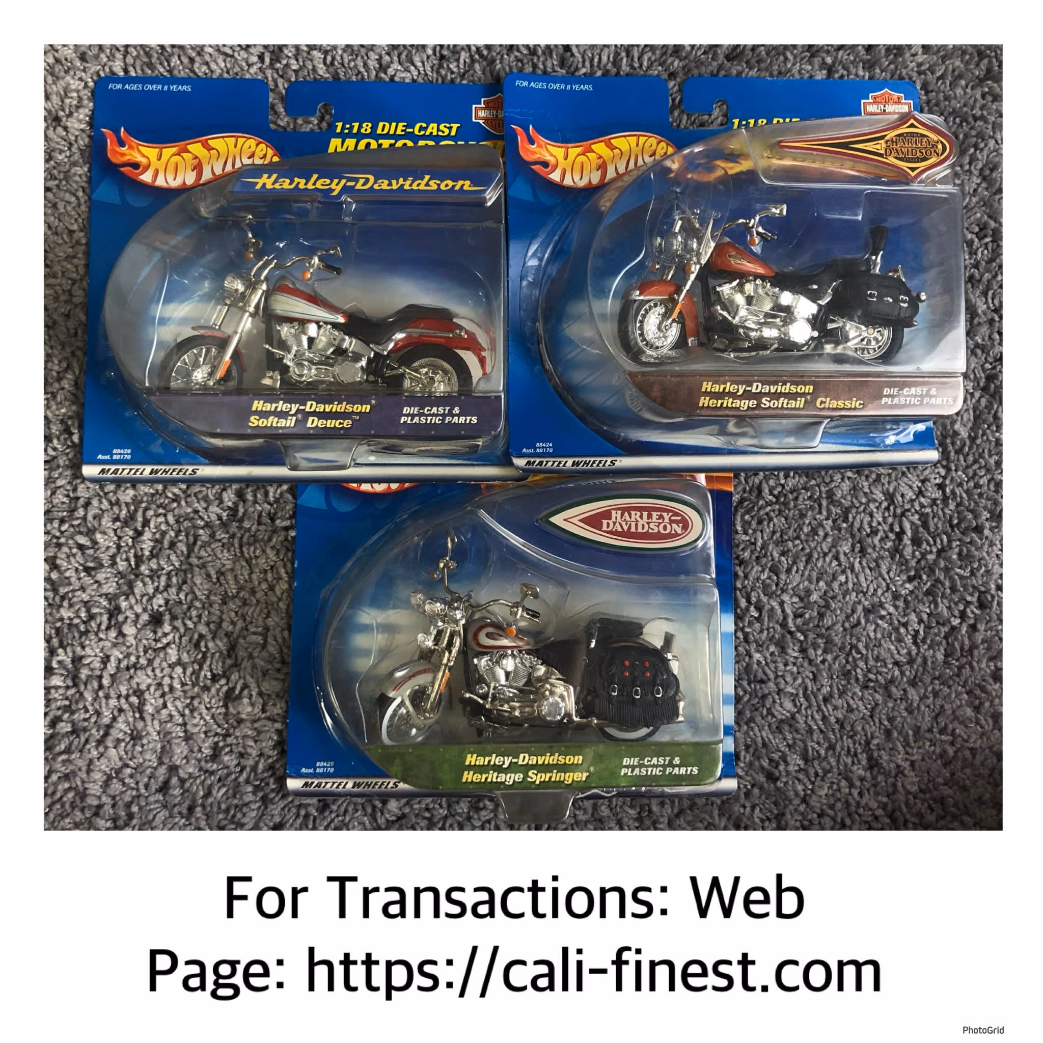 Hot Wheels Harley-Davidson Die-Cast Motorcycles  CO#0088  