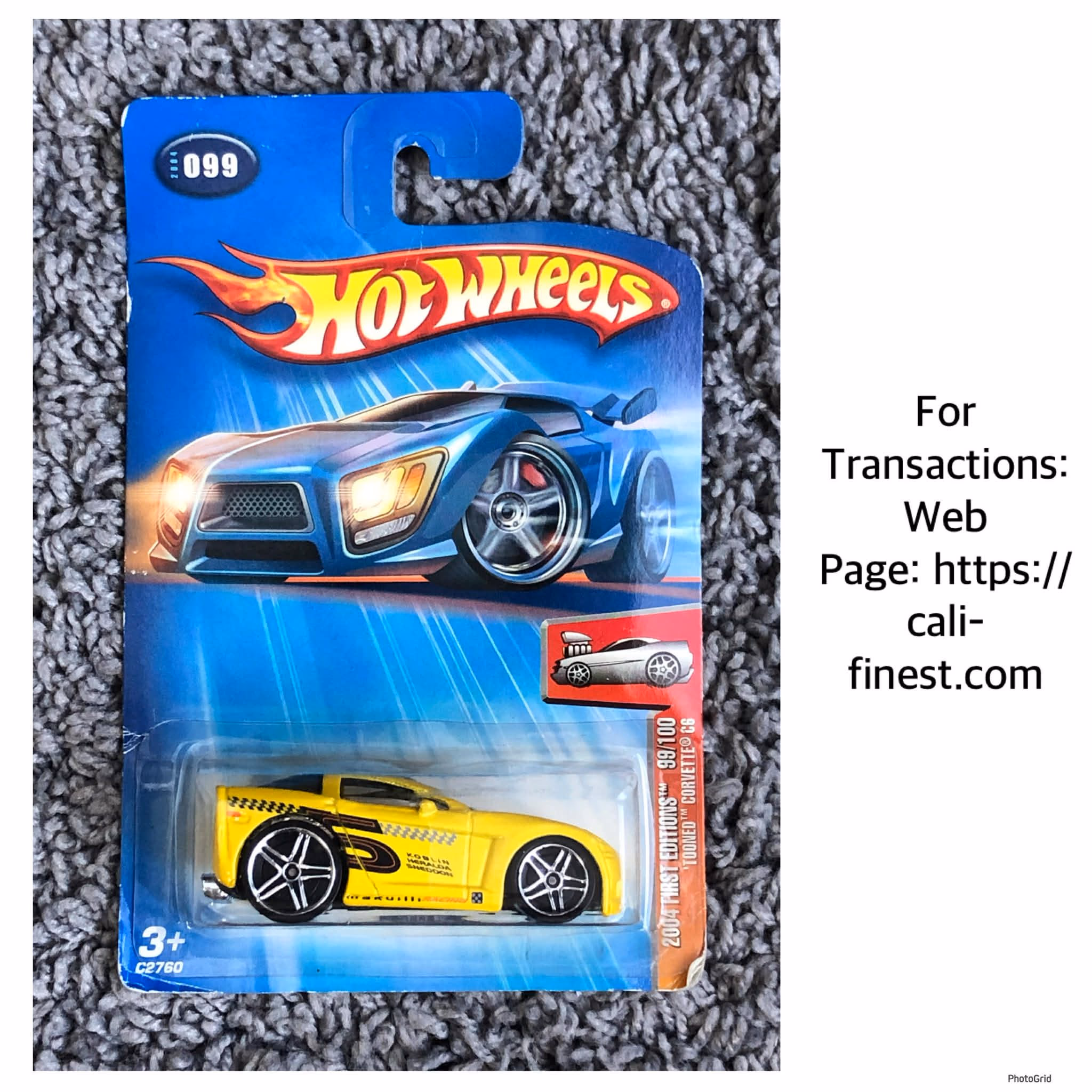 Hot Wheels 2004 First Editions Tooned Corvette C6  CO#0093 