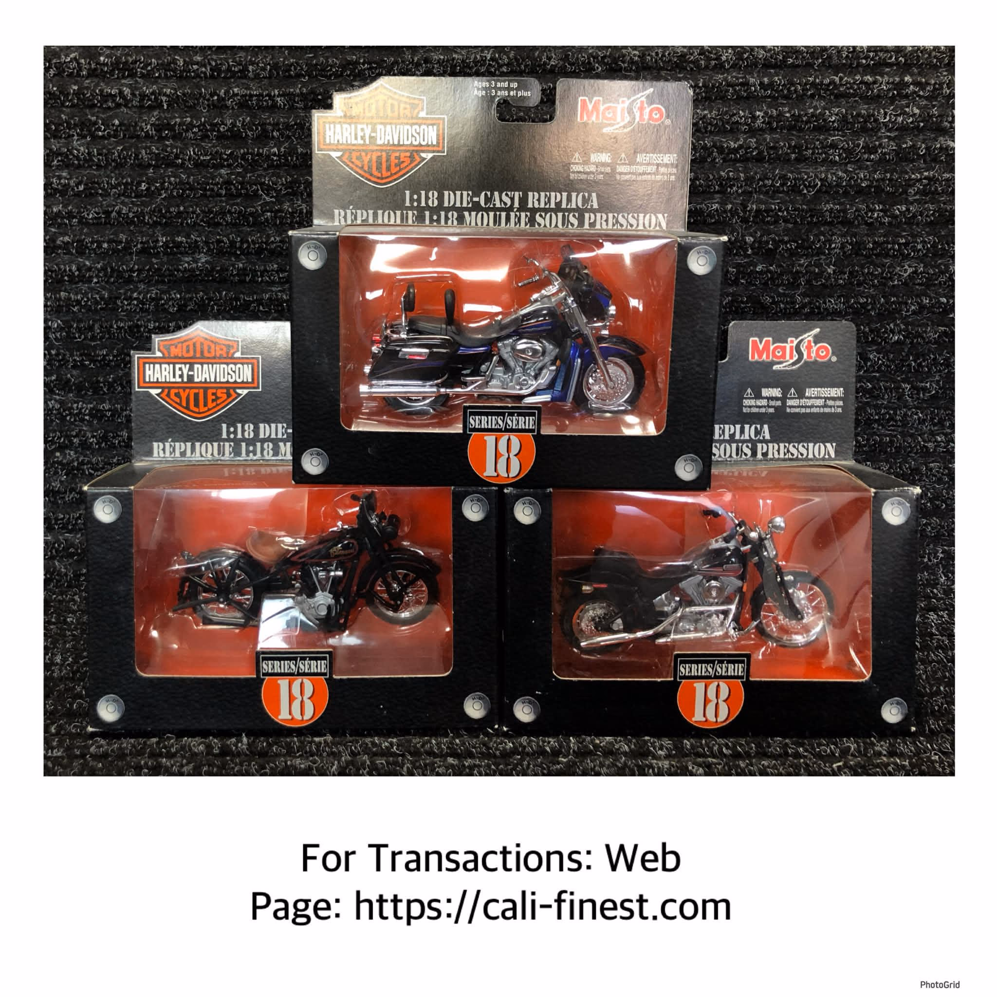 Harley-Davidson Motorcycle  Maisto 1:18 Die-Cast Replica Series 18  CO#0095  