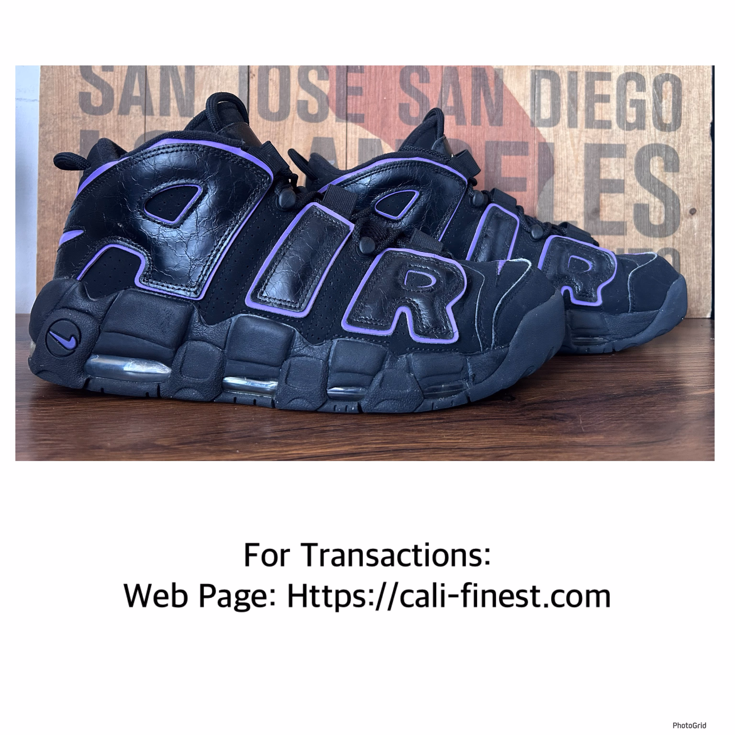 Nike Air  More Uptempo ‘96 Black Action Grape Mens Shoes Size 12  S#00302 