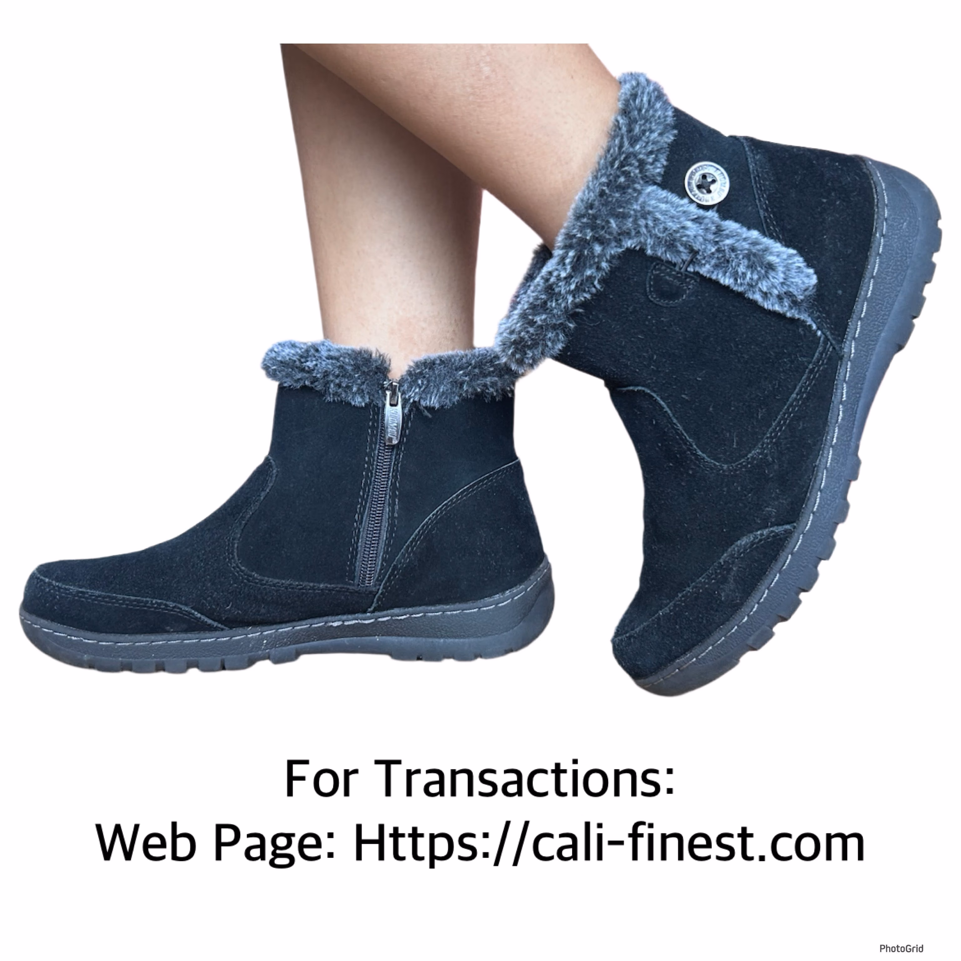 Khombu Black Suede Boots Size 10