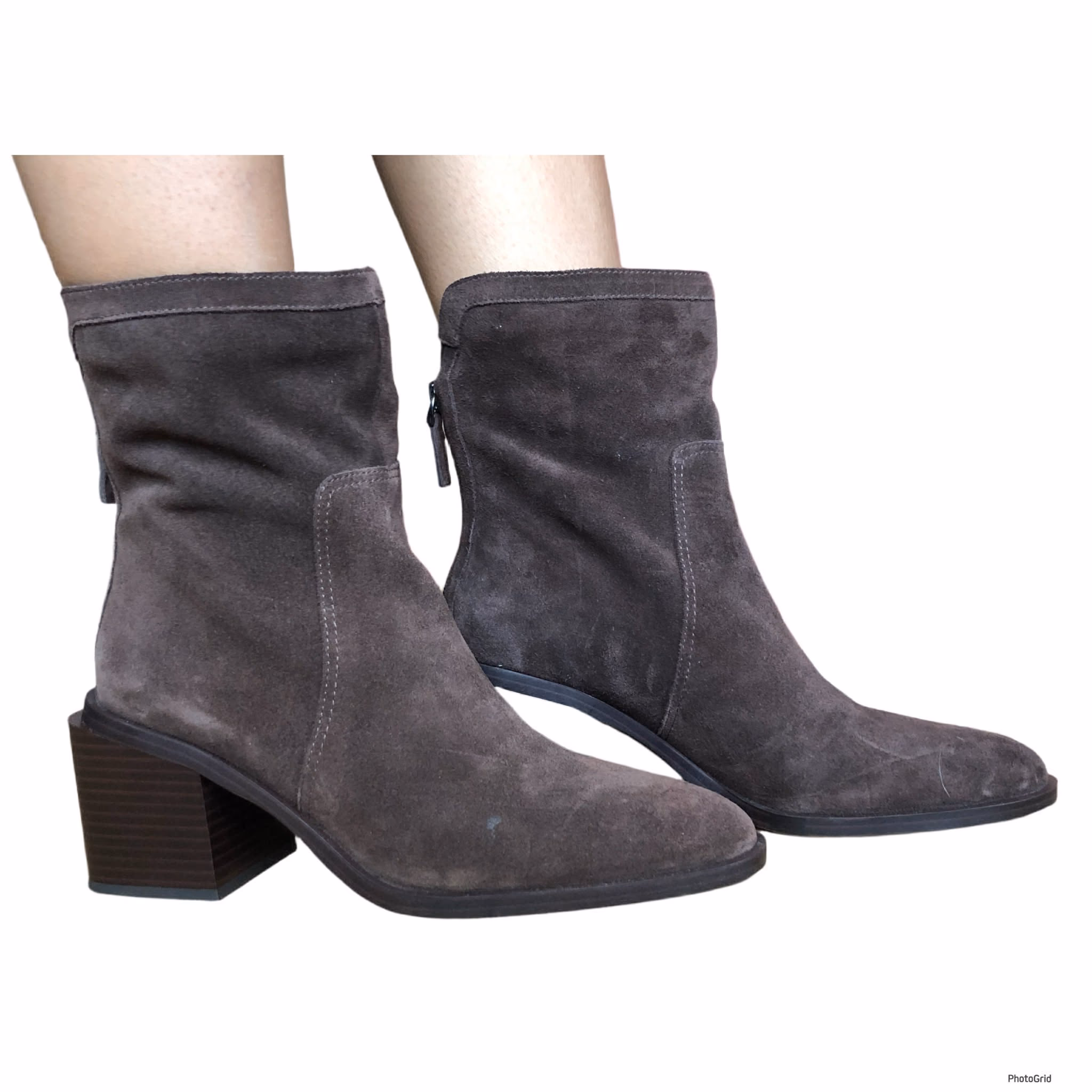 Vince Camuto Dark Brown Suede Ankle Boots  S#00306  
