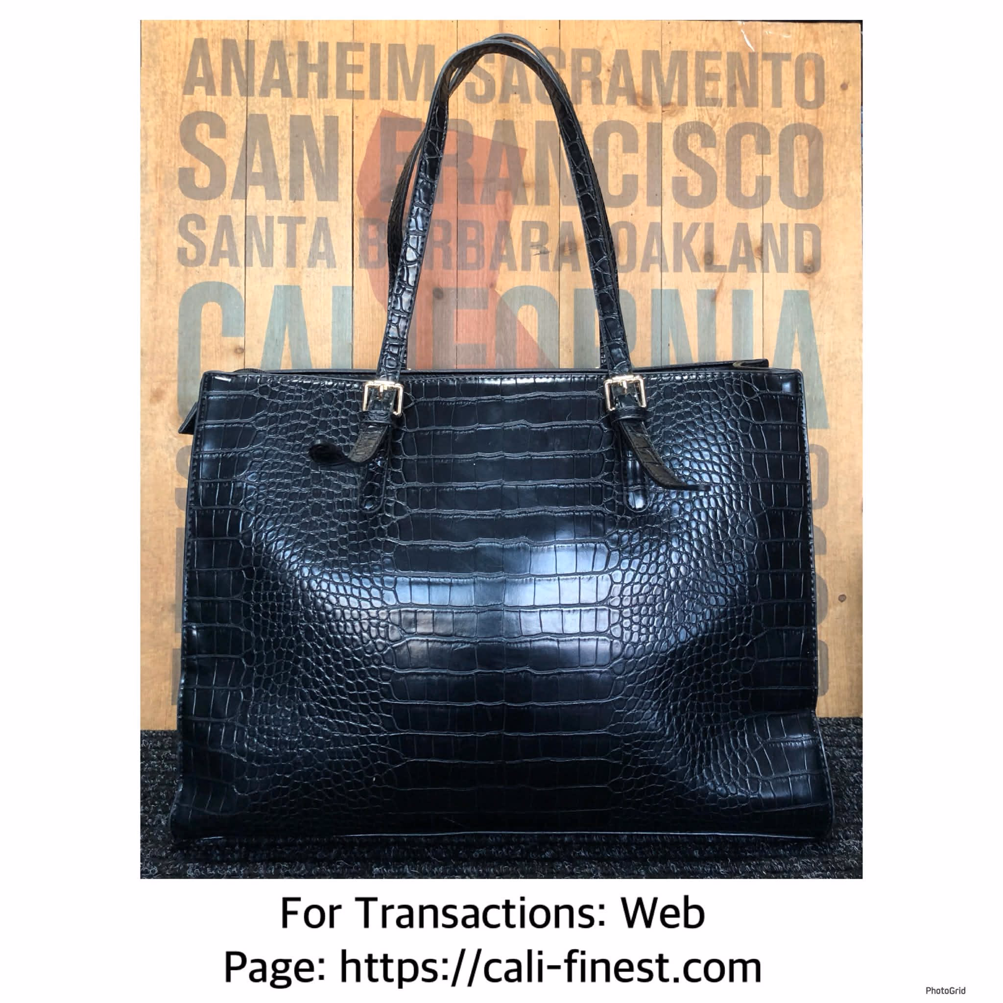 Black Crocodile Tote Bag  BA#00137  