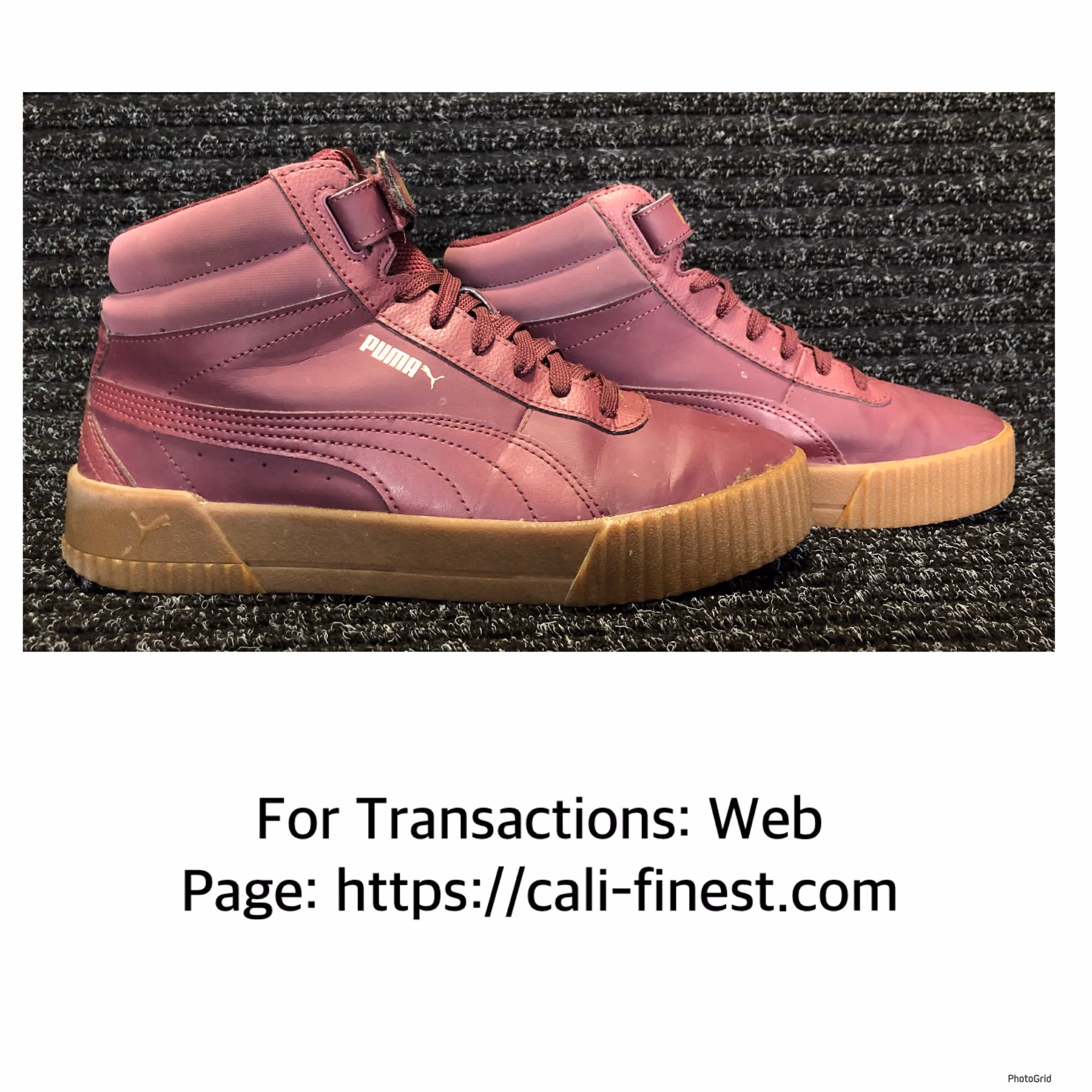 Puma Carina Mid Shoes Women’s 9.5  purple Gum Sole Mid Sneakers  S#00312  