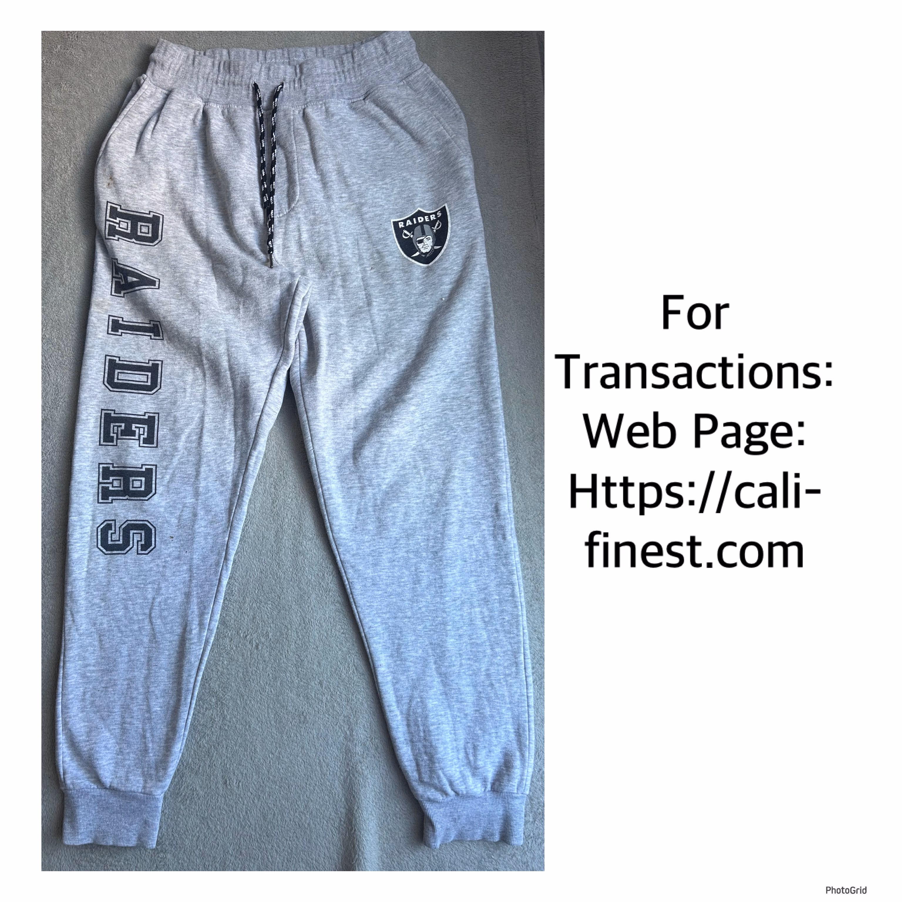 NFL Team Apparel Raiders Mens Gray Jogger  B#00219