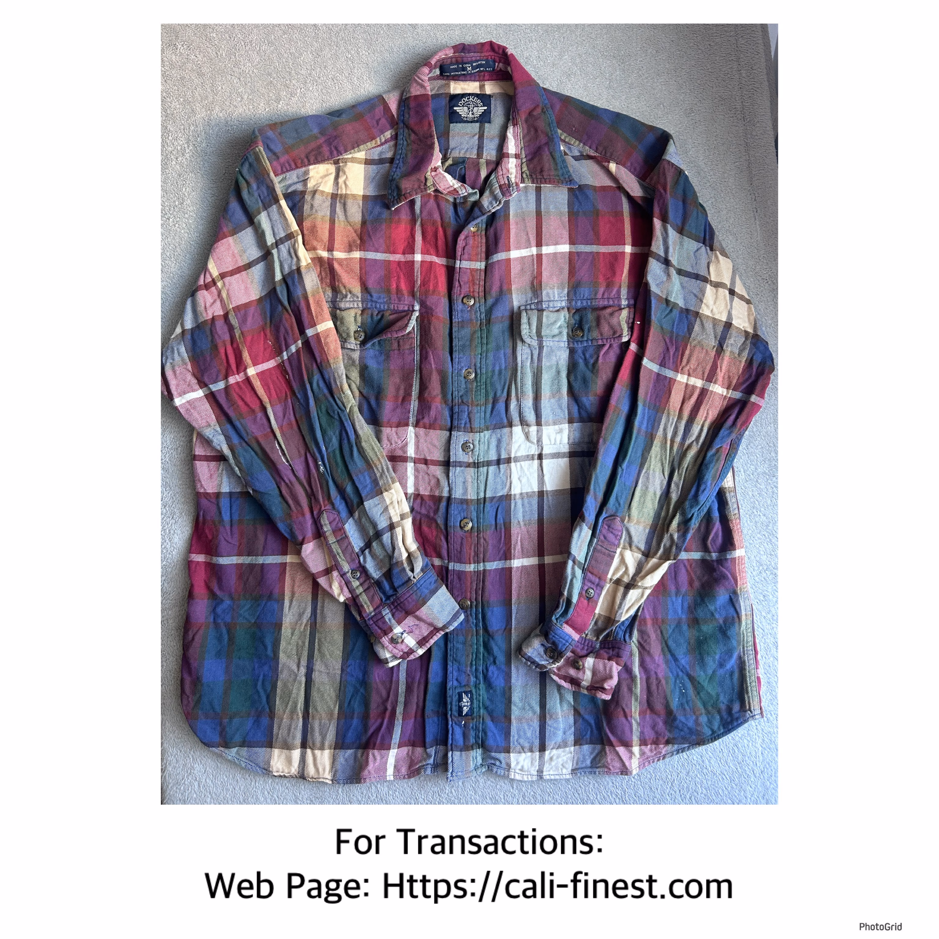 Dockers Mens Polo Long Sleeve Medium   T#00174 