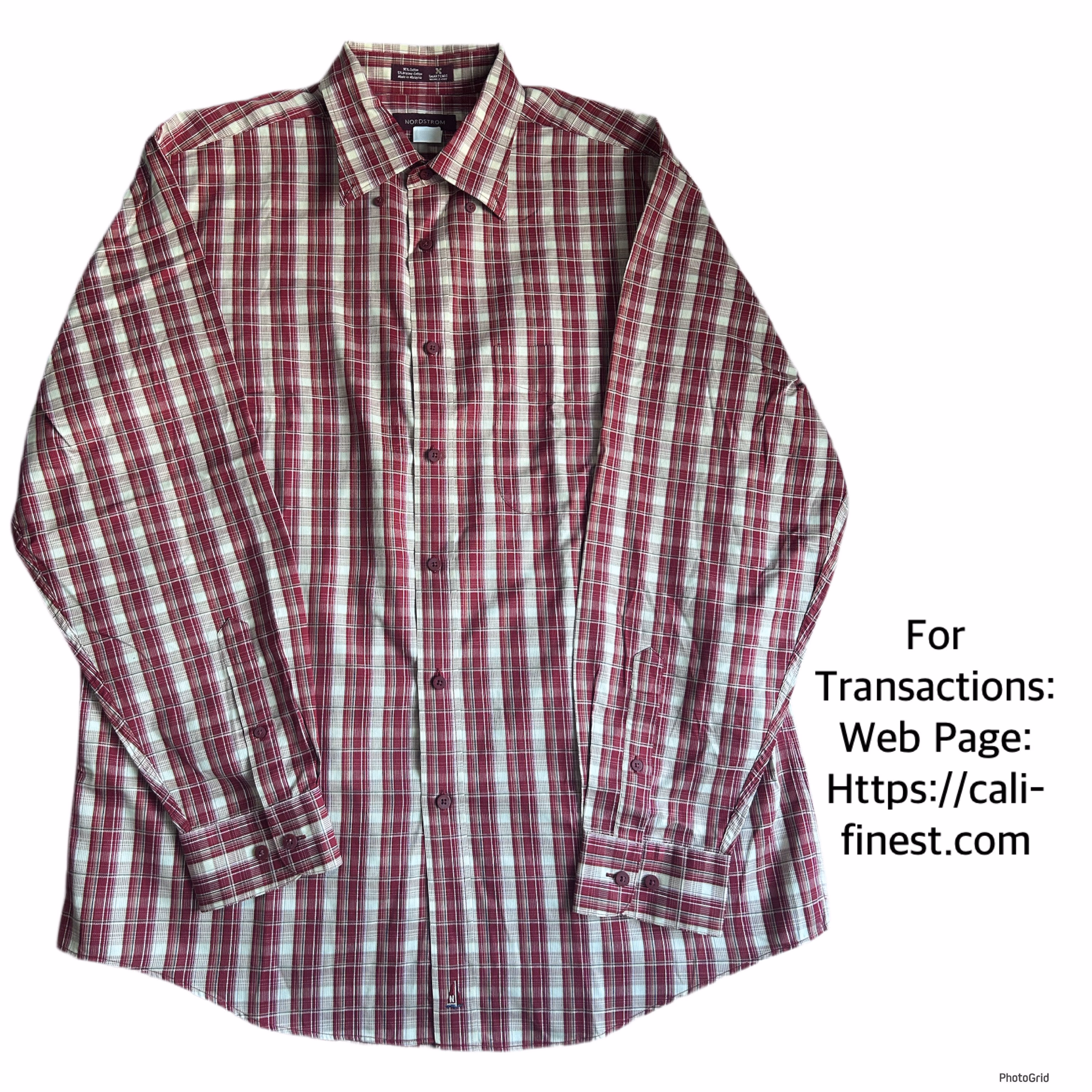 Nordstorm Red Men’s Polo Long Sleeve Large   T#00178 