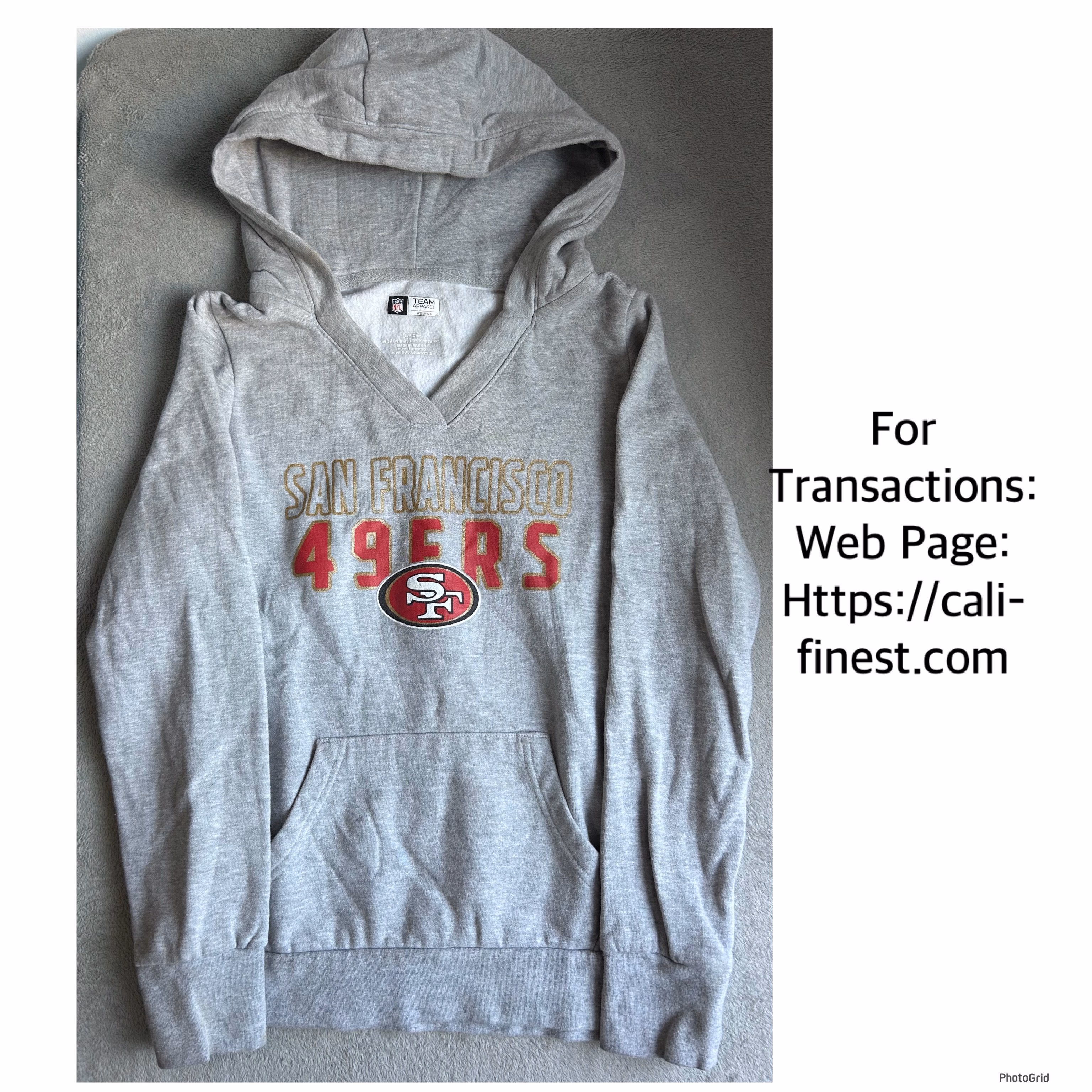 NFL San Francisco 49ers Women’s Gray Hoodie Jacket Small  J#00108