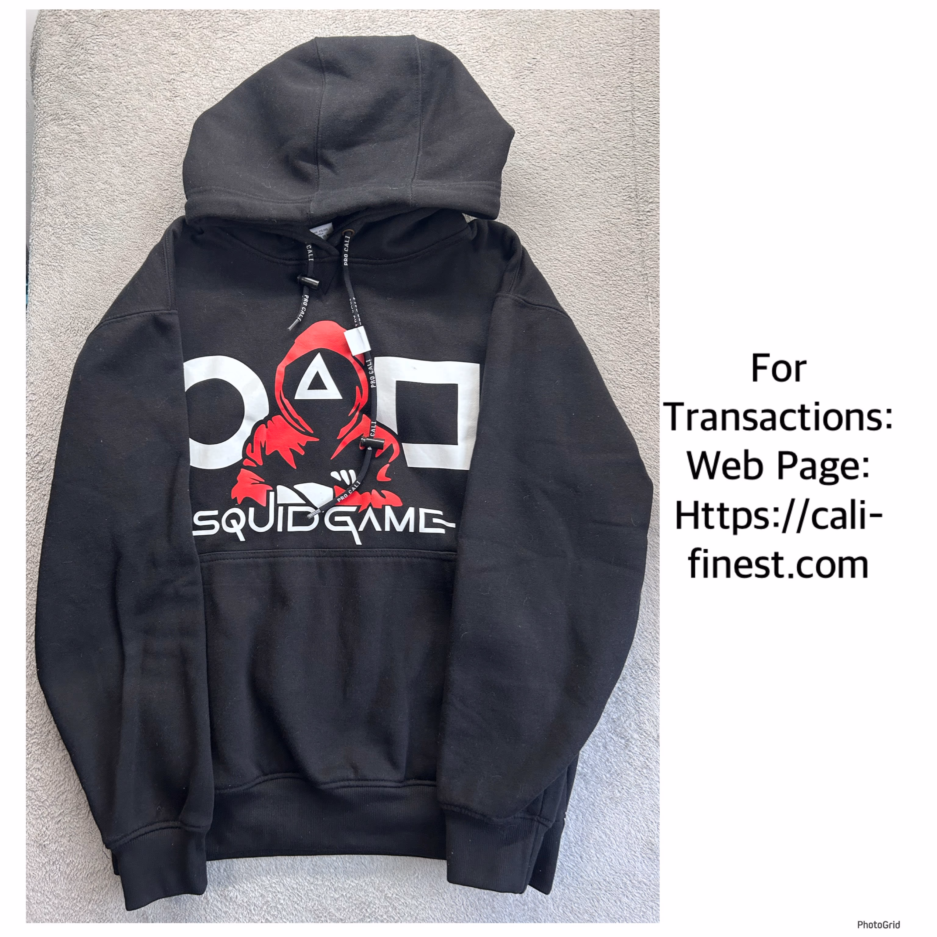 Pro Cali Super Heavy squid Game Mens Black Hoodie Jacket   J#00110 