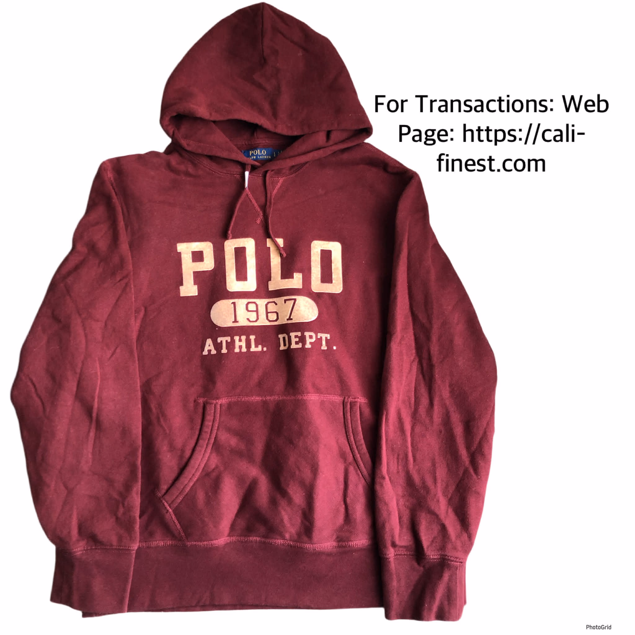 Polo Ralph Lauren 1967 Athl. Dept. Hoodie Jacket Large  J#00111  