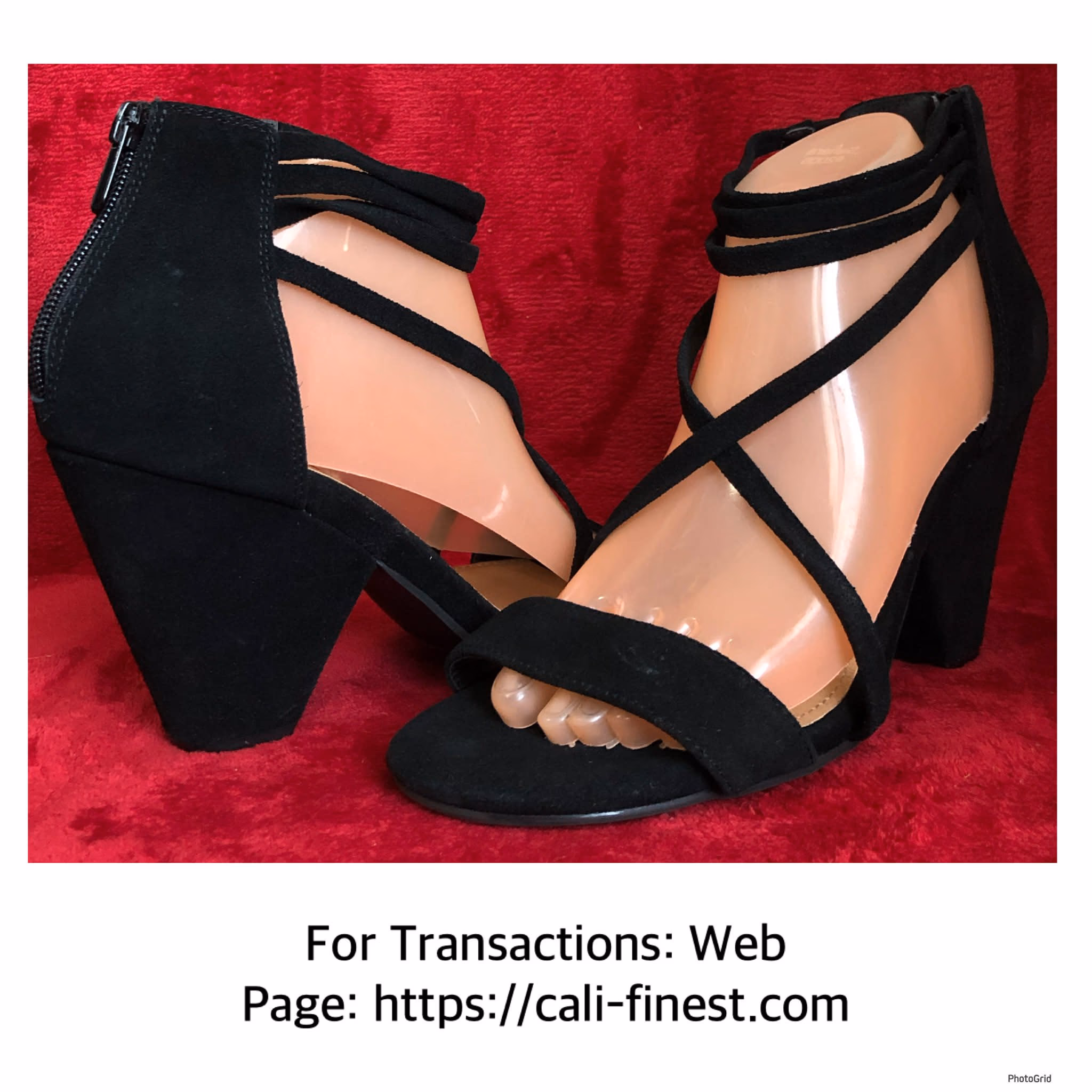 Torrid Black Suede Lace Up Block Heel Sandals Women’s Shoes 8W  S#00328  