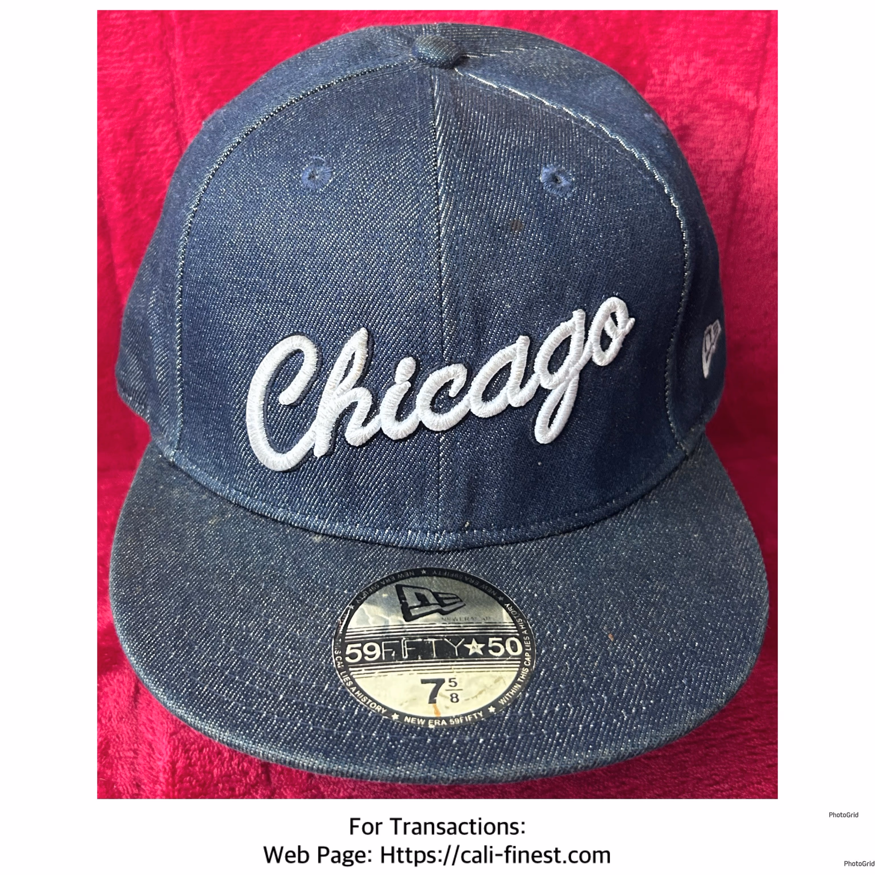 Chicago White Sox Denim Fitted Hat New Era 59fifty at 50 7 5/8 (60.6 cm)