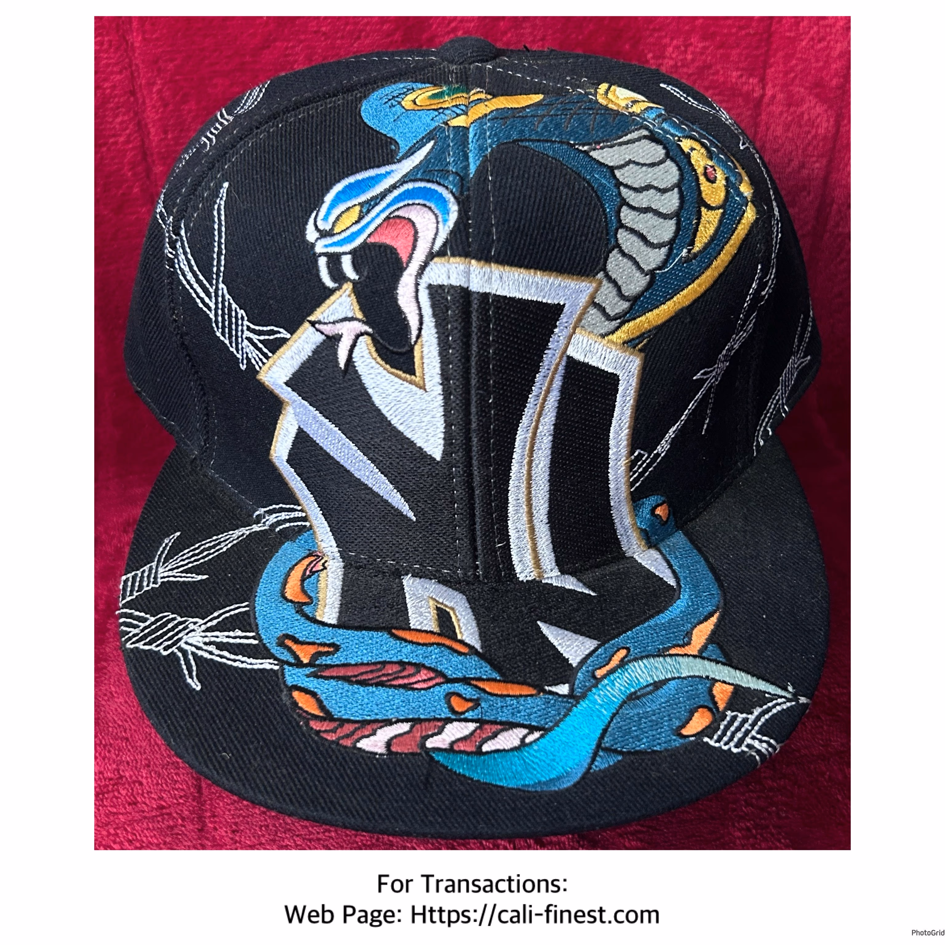 Cooperstown Collection Boston Sox Fitted Flat Brim Cobra Snake Hat NY 8