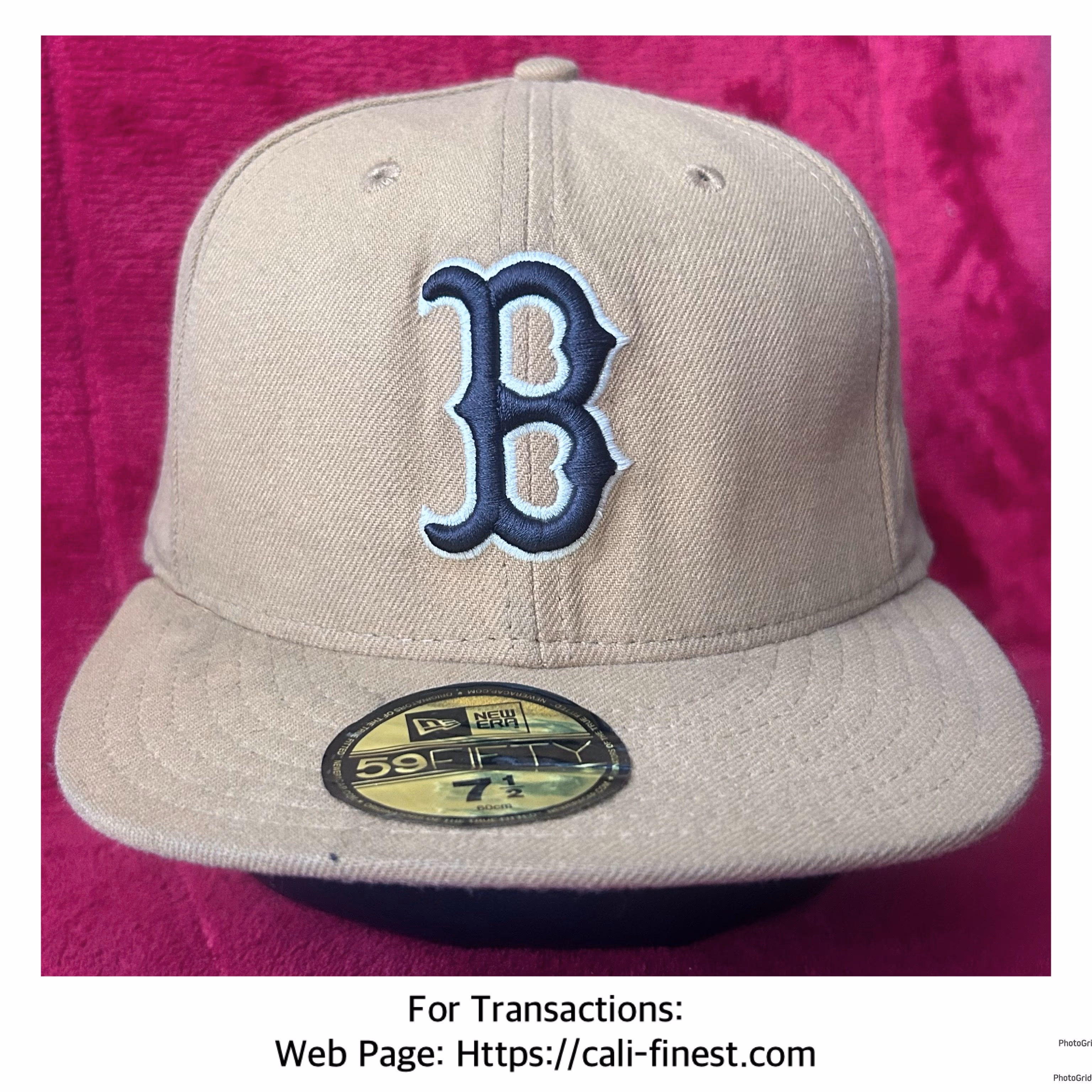 Boston Red Sox Panama Tan 59 fifty fitted Cap 7 1/2 (60cm) New Era 59fifty