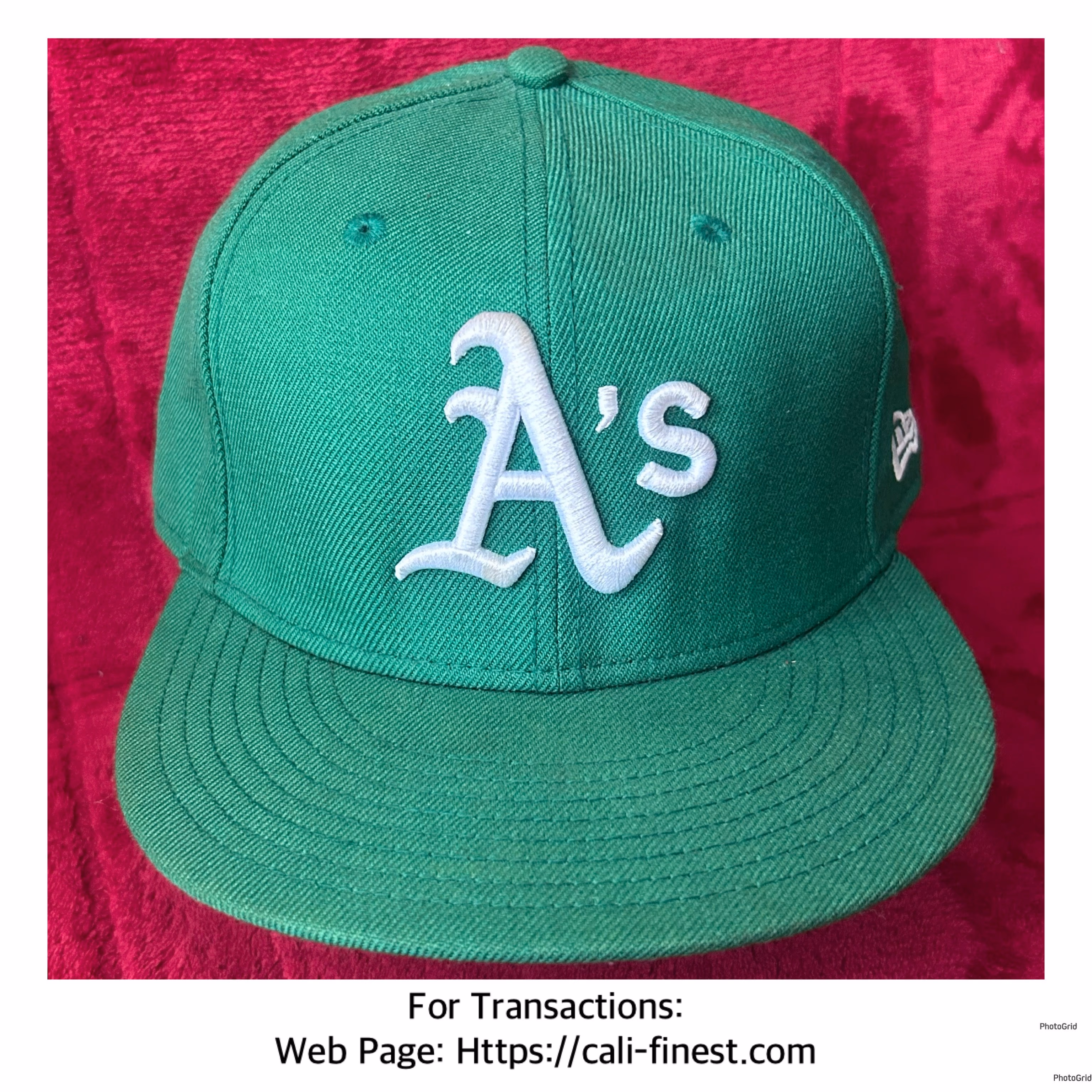 White Oakland Athletics “A’s” logo Green New Era 59fifty fitted 7 1/2 59.6 cm l