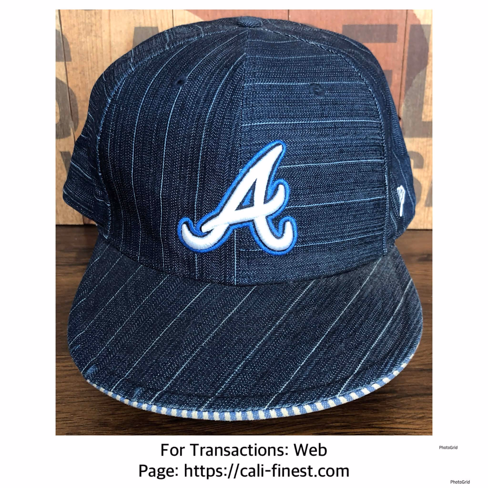 Atlanta Braves Denim Pinstripe fitted hat New Era 59fifty 