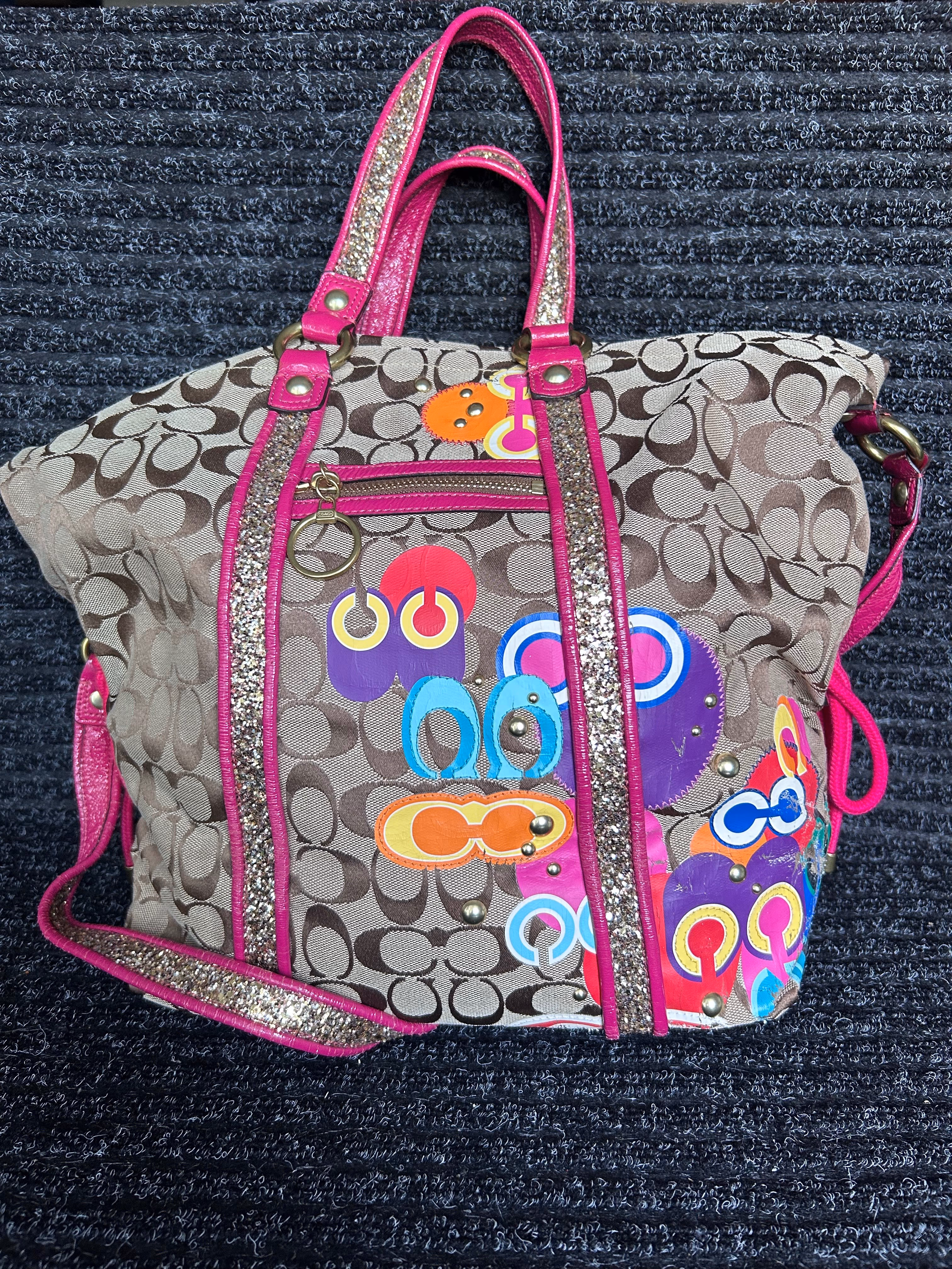 Coach Poppy C Appliqué Spotlight Tote Bag 13831 Rare Y2K