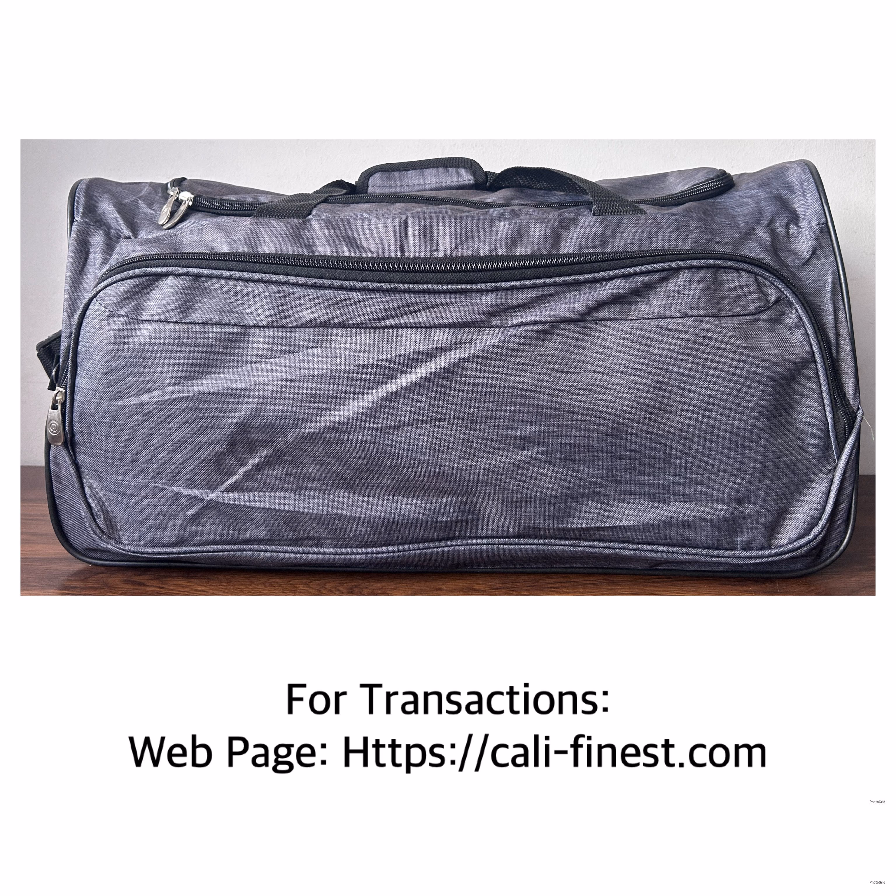 Pipneer Gray Fabric Duffle Bag (Light)