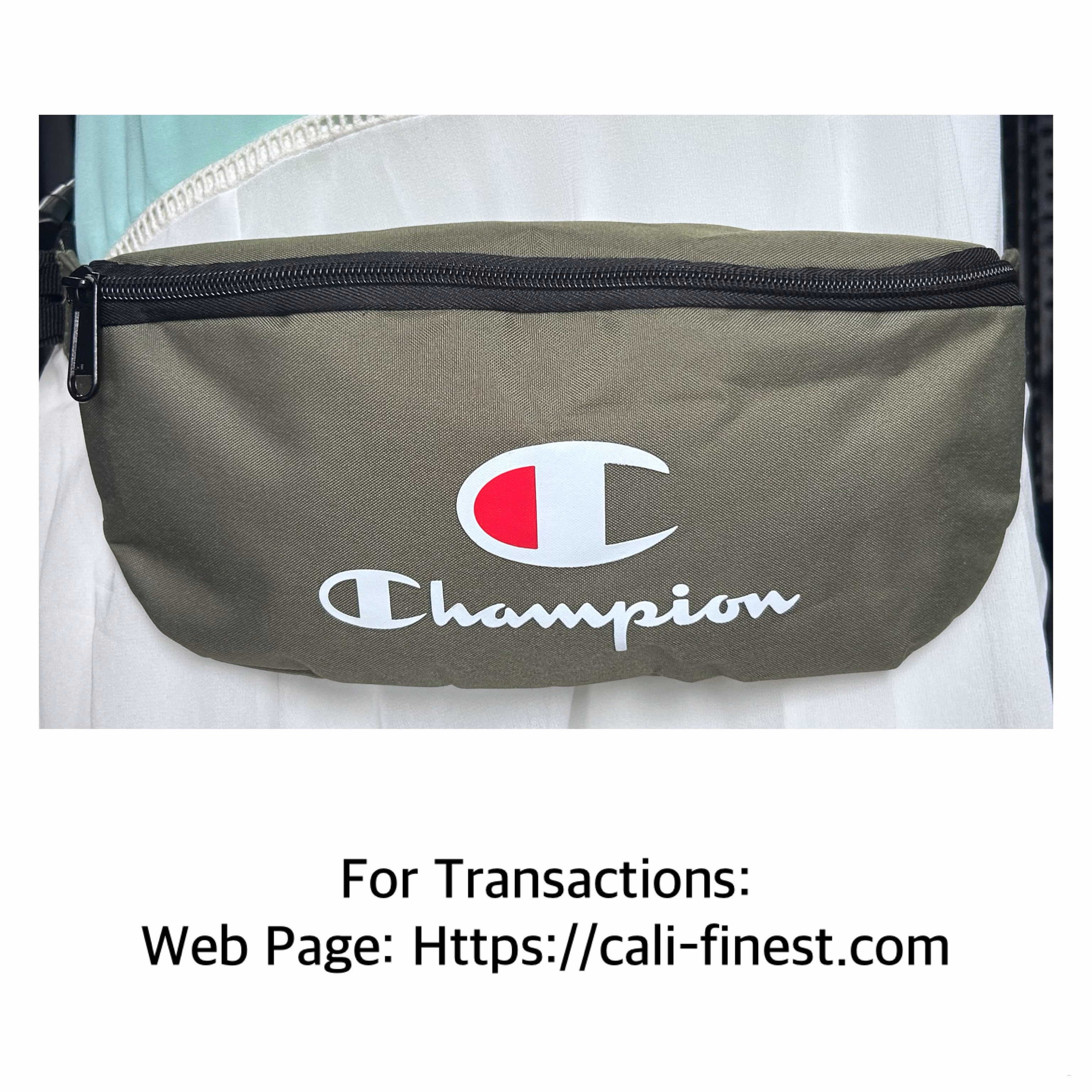 Champion Olive Green Graphic Waist Belt Bag
