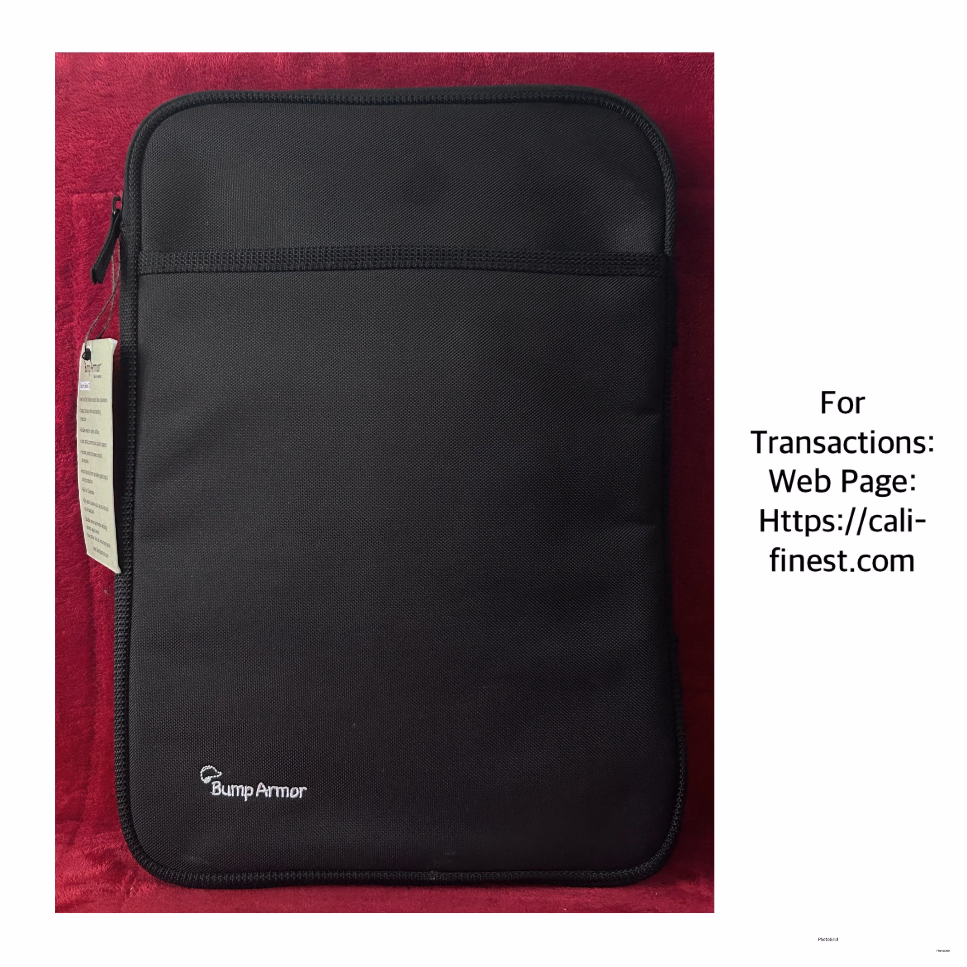 Bump Armor Tech-Pro 13” Black Slim Carry Sleeve Case with Handle for Laptop Bags