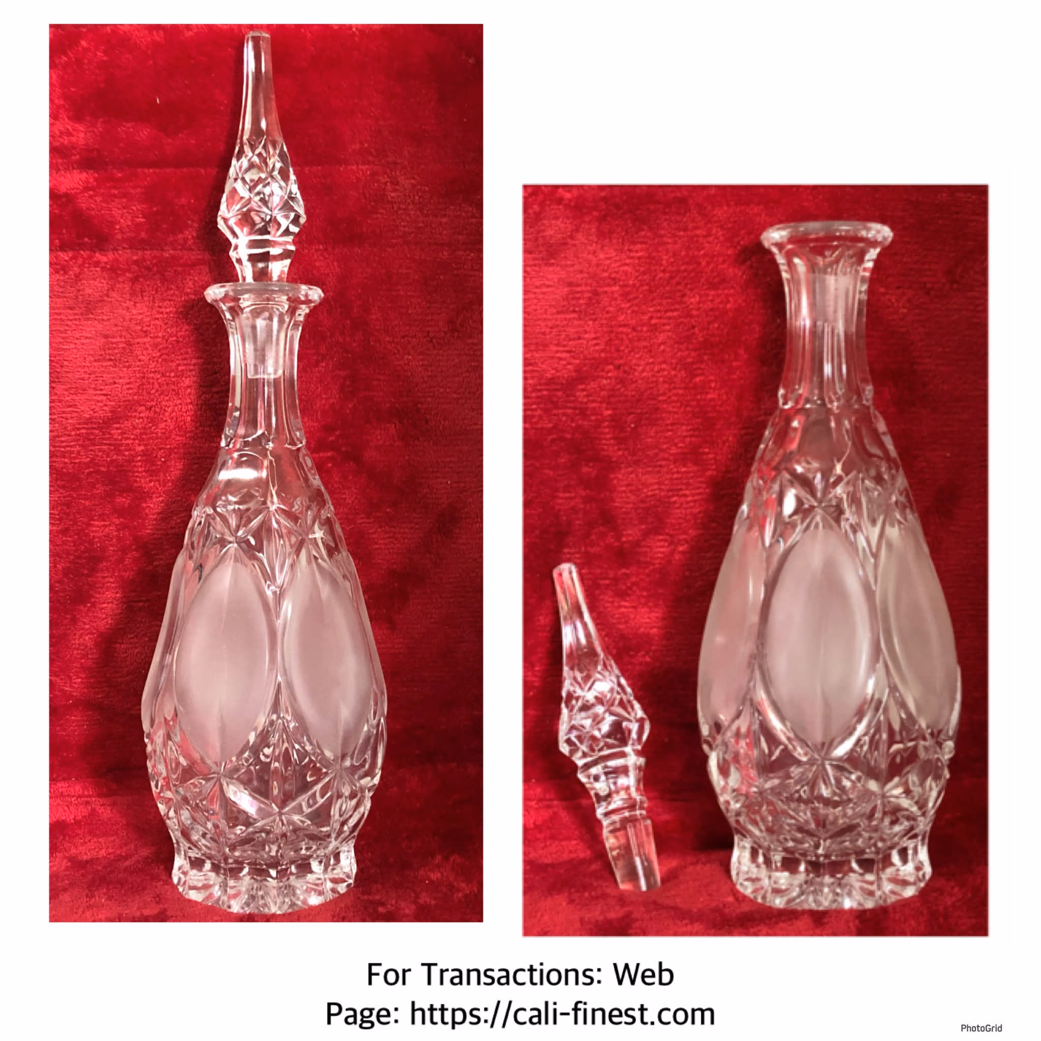Vintage Cut Crystal Wine Decanter w/stopper
