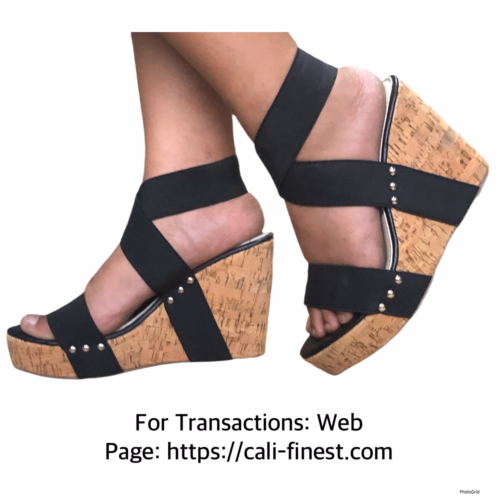 Women Studded Decor  Wedge Sandals, Fashion Elastic Sandals For Summer  S#00333