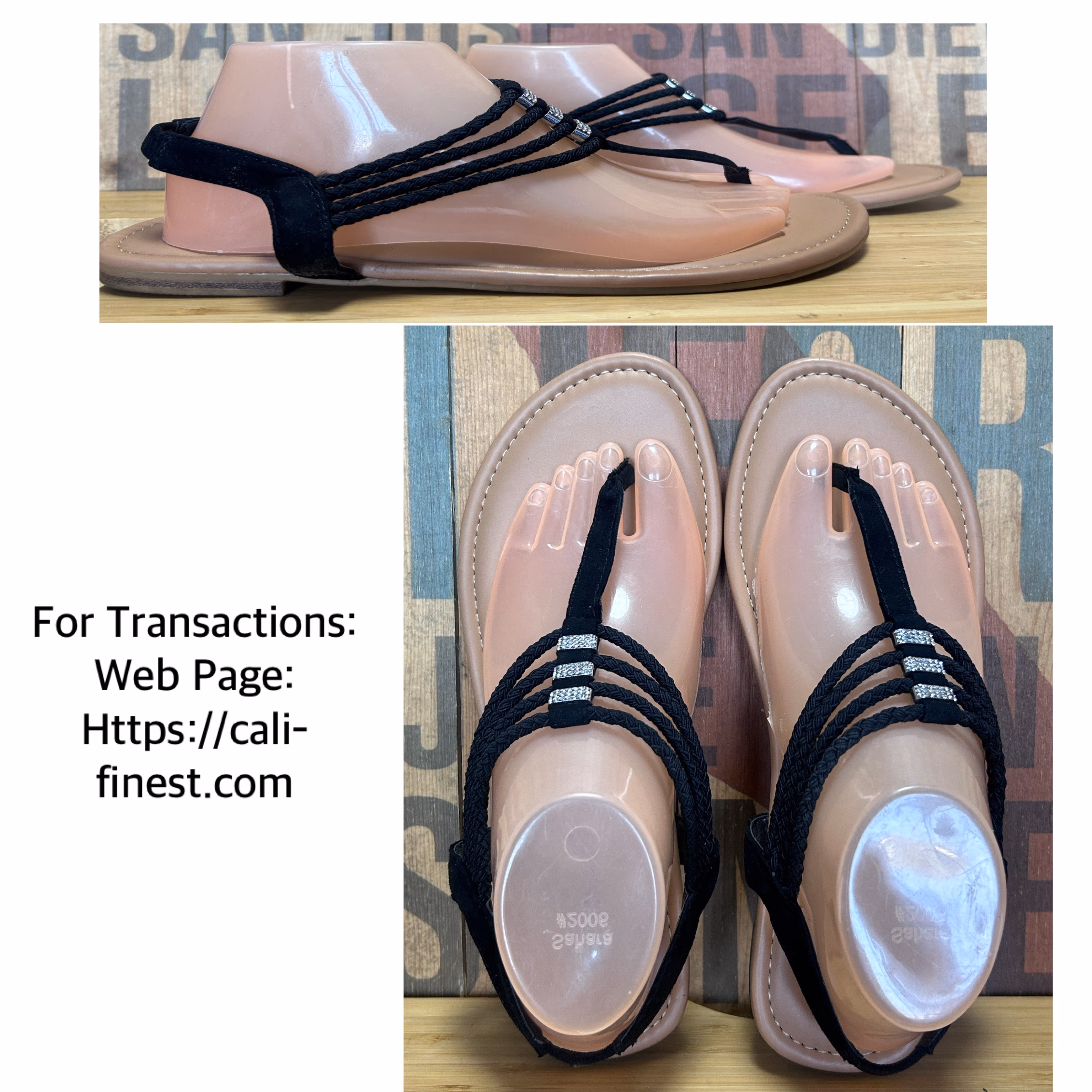 TORRID Black Braided Strap Thong Sandals Women’s  S#00335