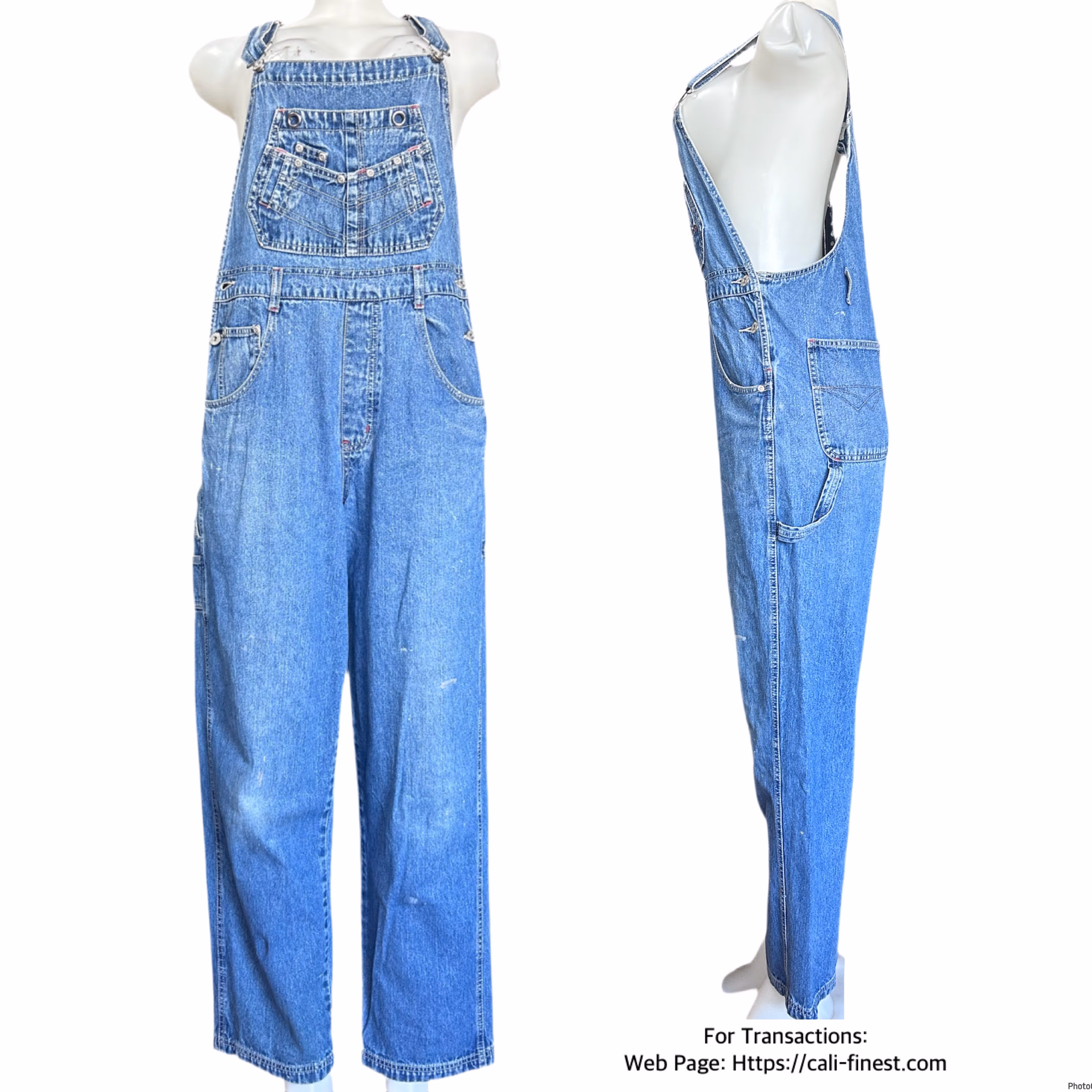 Vintage 90s L.A. Blues Denim Bib Overall Blue Women Medium