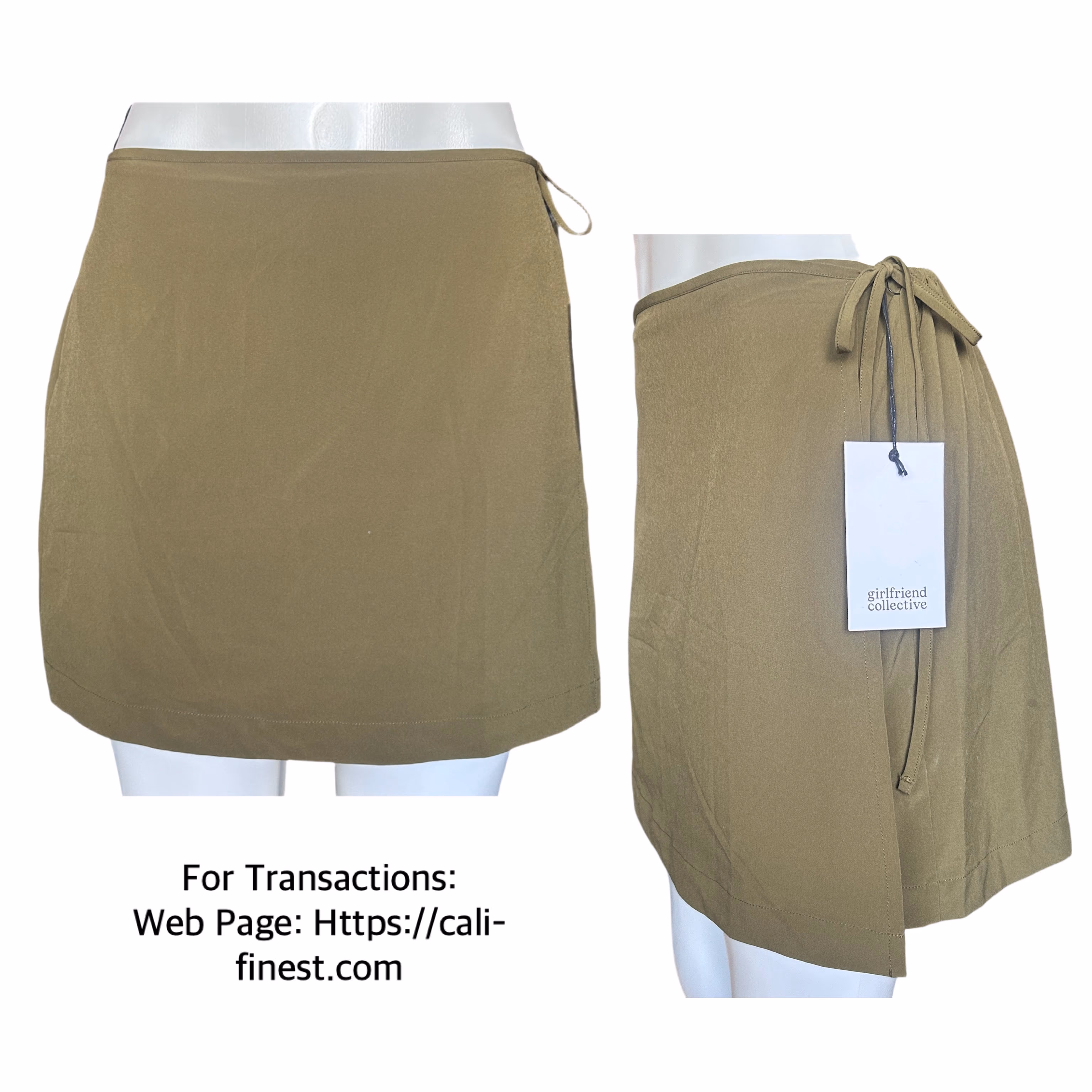 Girlfriend Collective Weekend Wrap Skort, Dark Olive