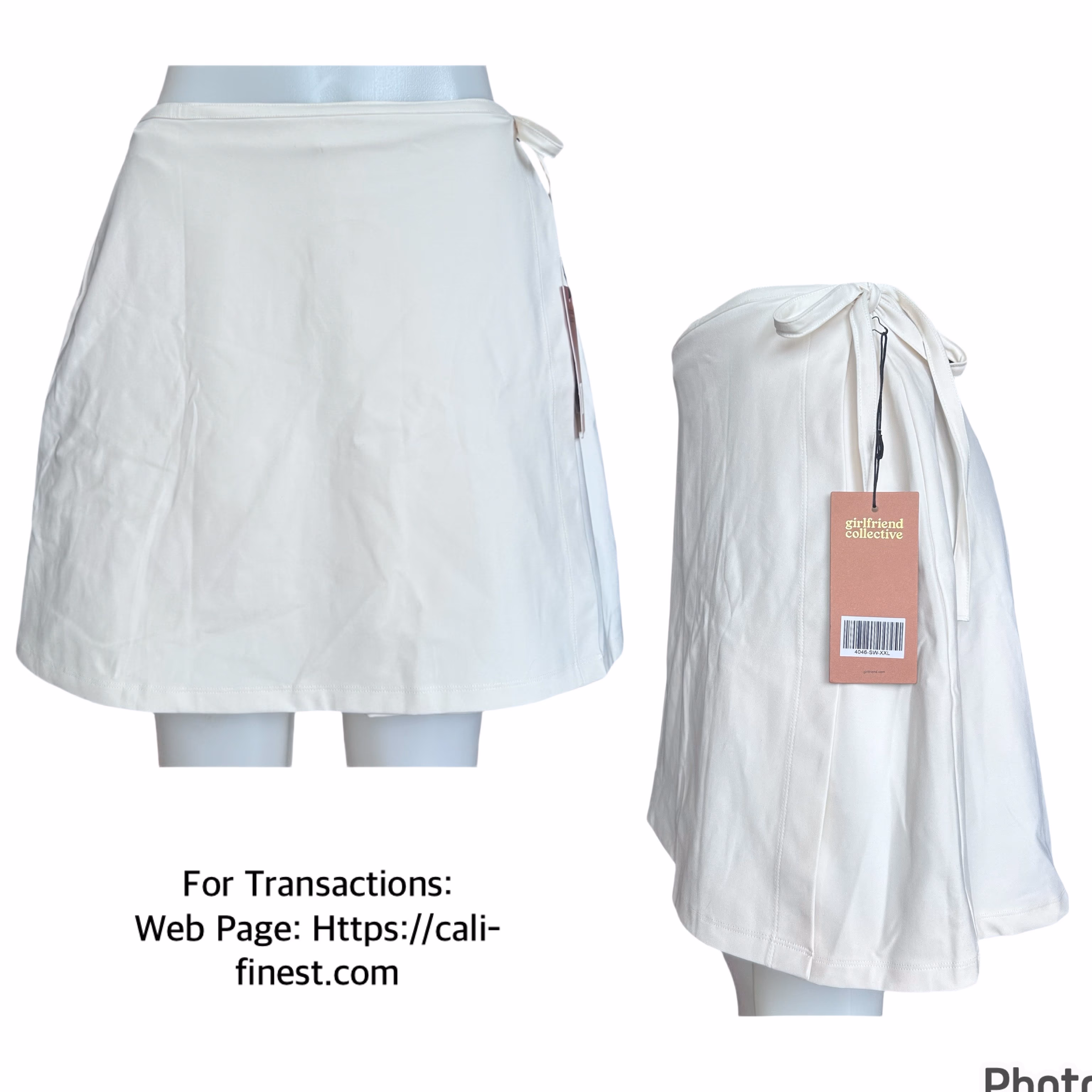 Girlfriend Collective Weekend Wrap skort, Ivory