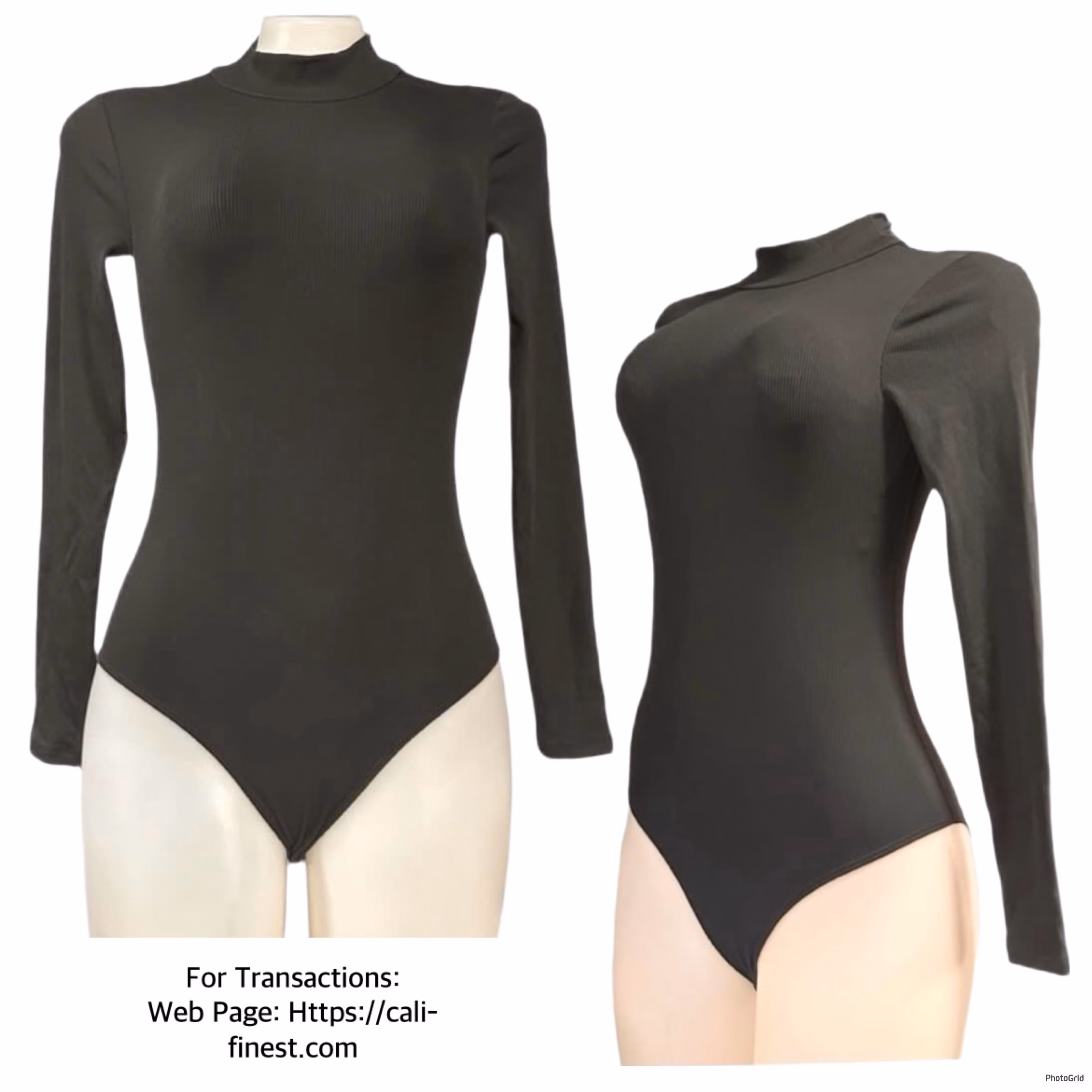 Girlfriend Collective Black Vivien Mock Neck Bodysuit