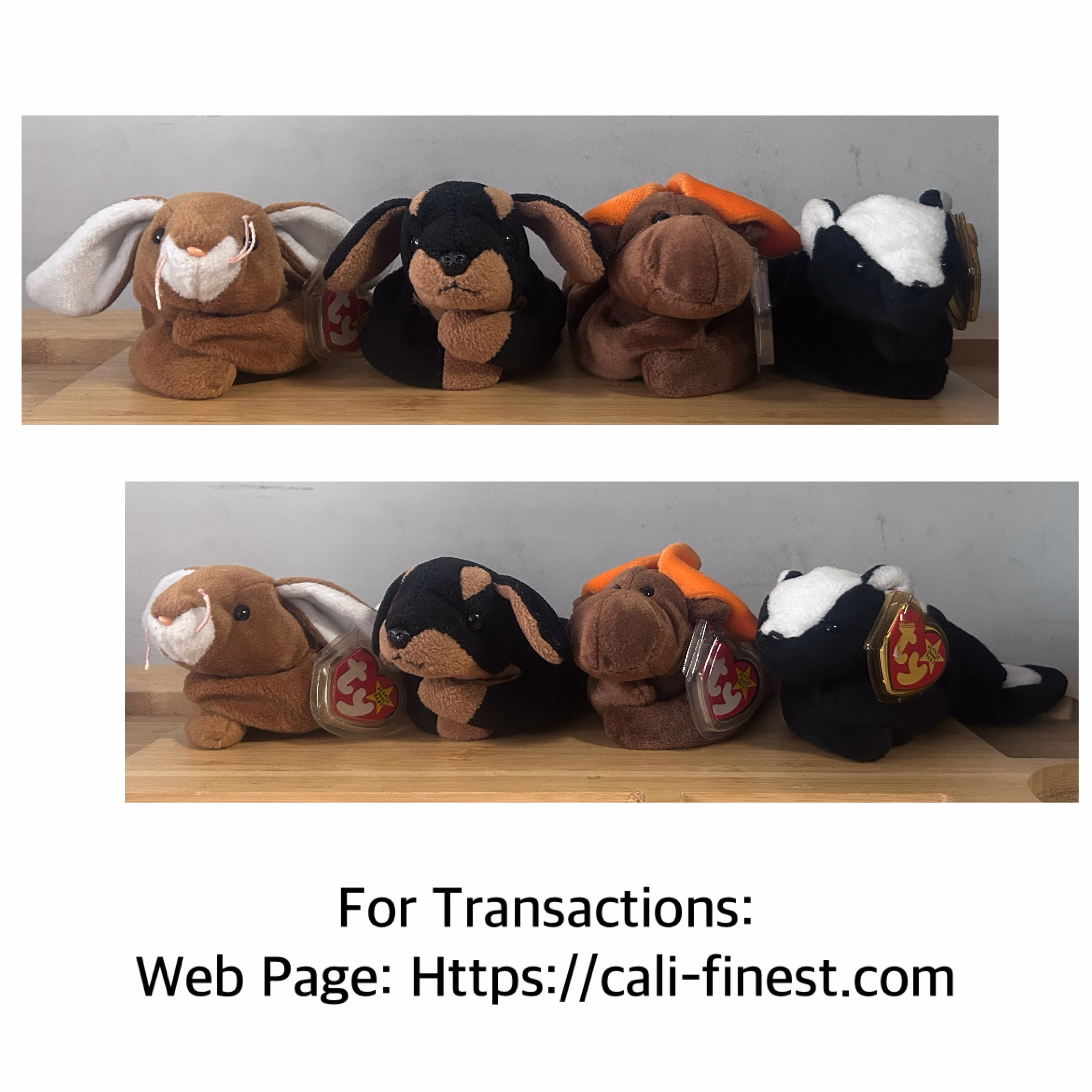 Ty Stinky, Ears, Chocolate and Doby Collection 