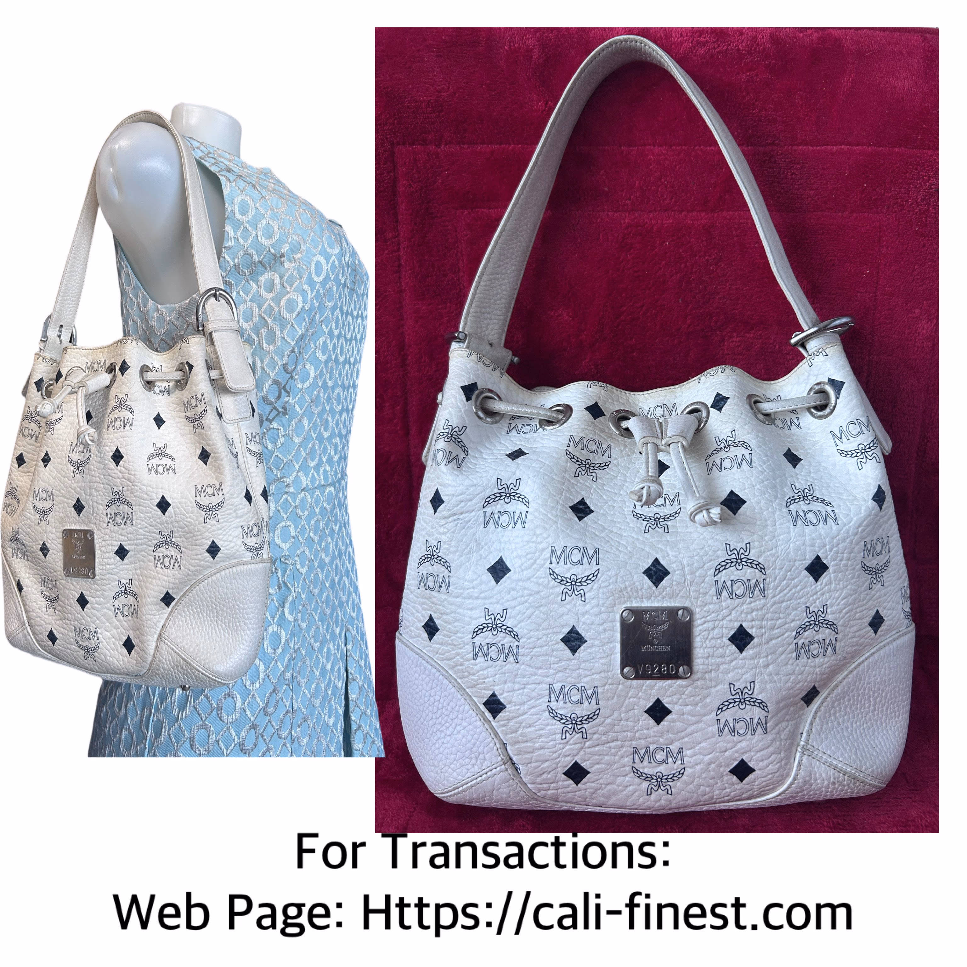 MCM Munchen Womens White Handbag/Shoulder Bag   BA#00148 