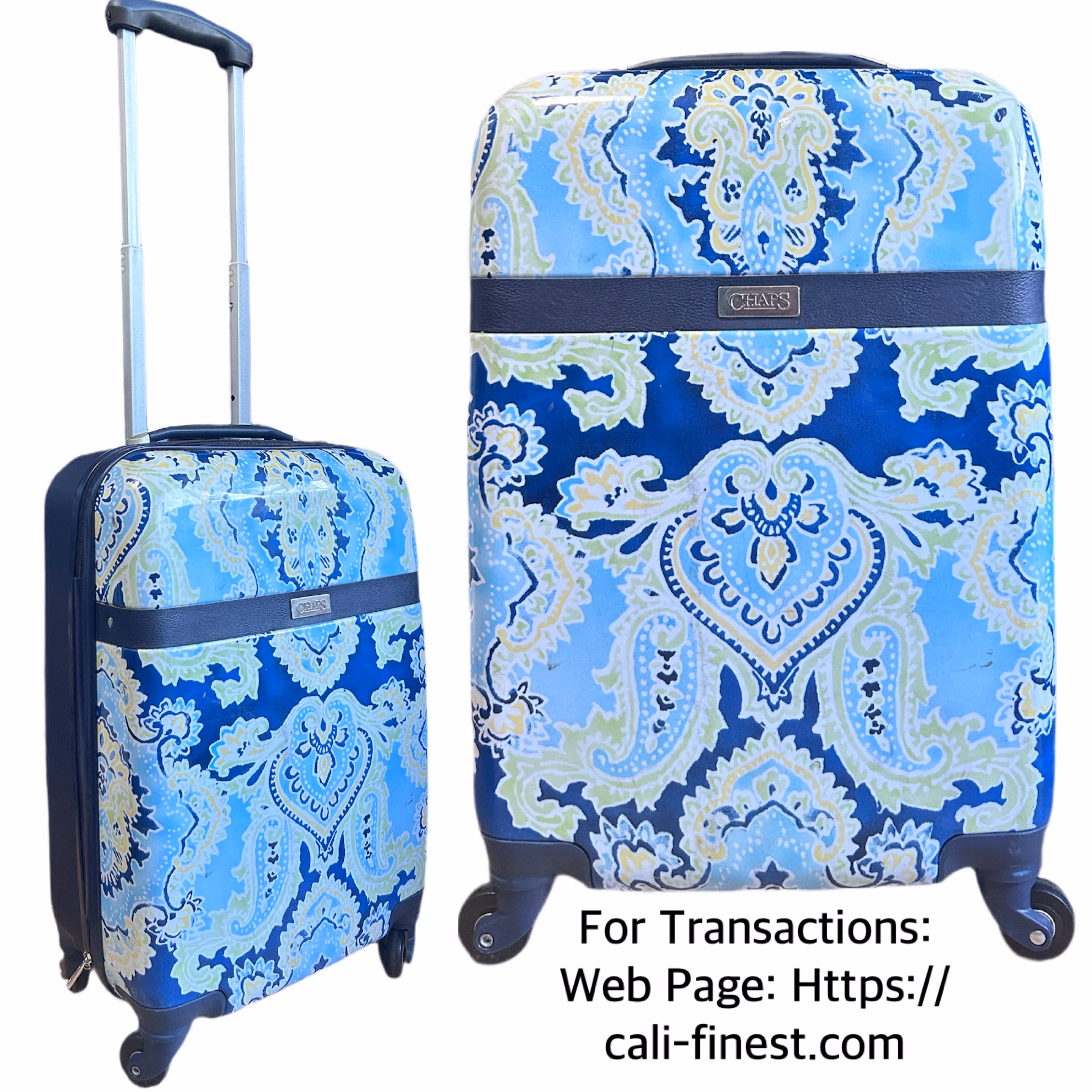 Chaps paisley print hard-shell 4 spinner Wheel luggage  BA#00153 