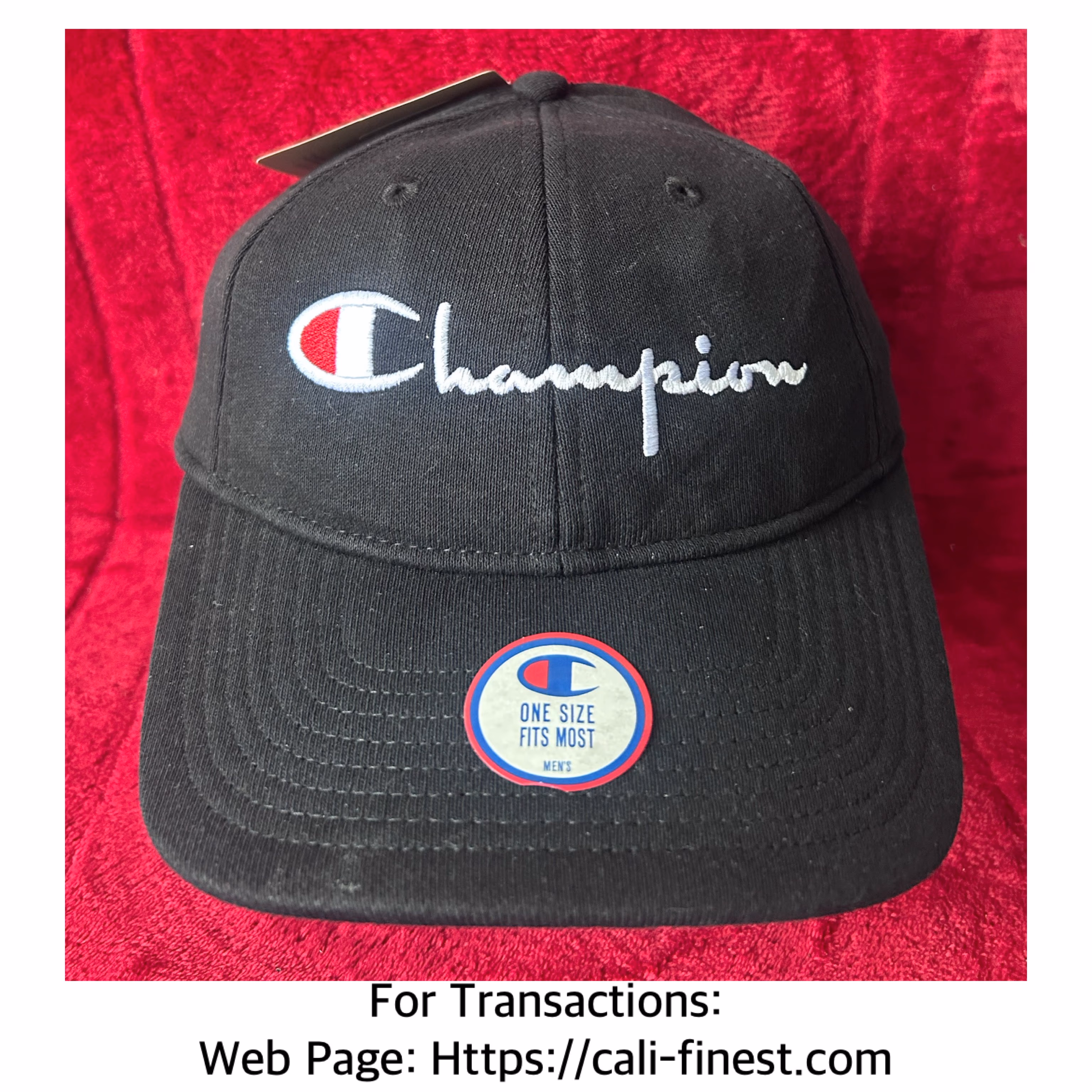 Brandnew Champion Script Logo Black Classic Twill Hat One Size Fits most  C#00184