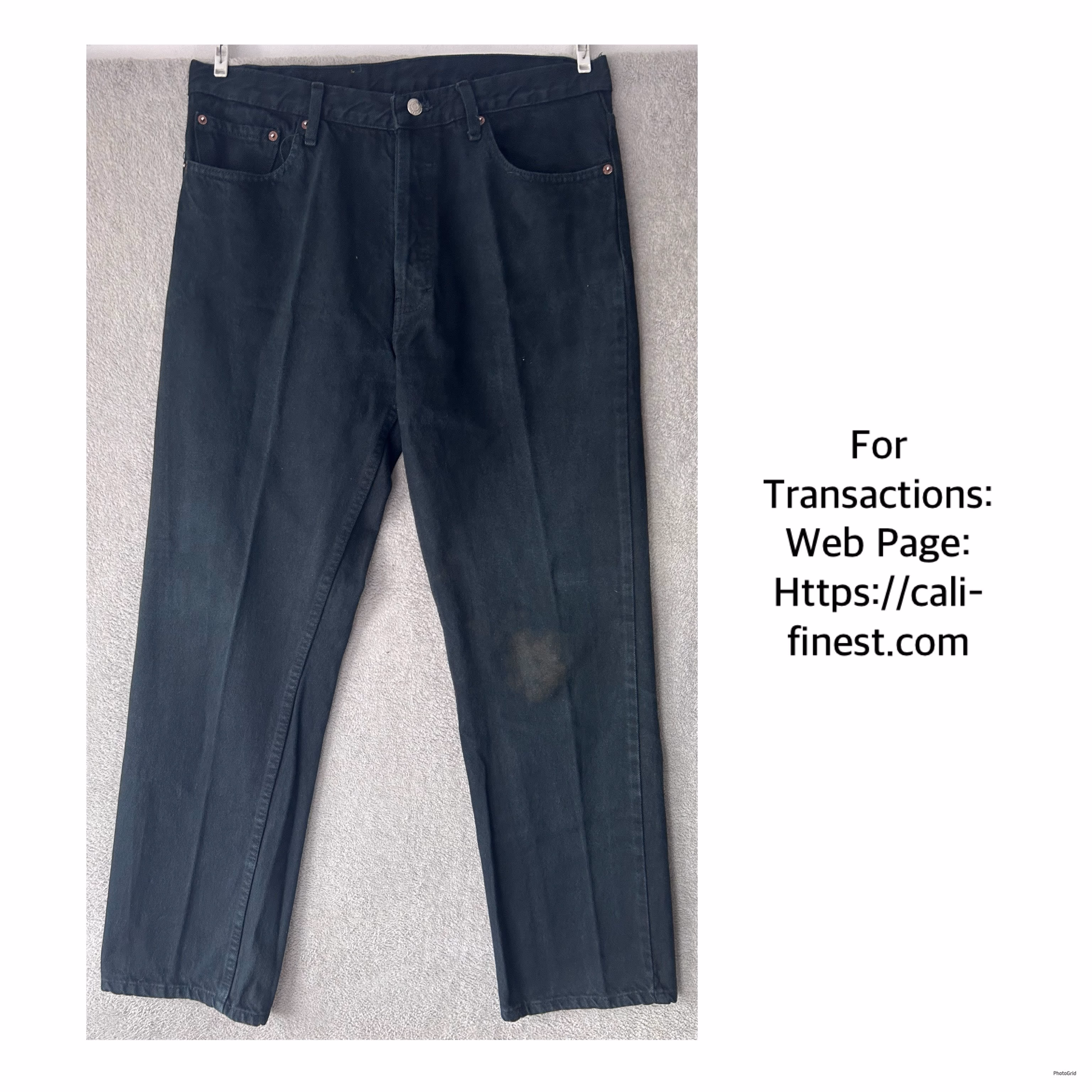 Levis 501 Dark Green Denim Jeans W33 L30