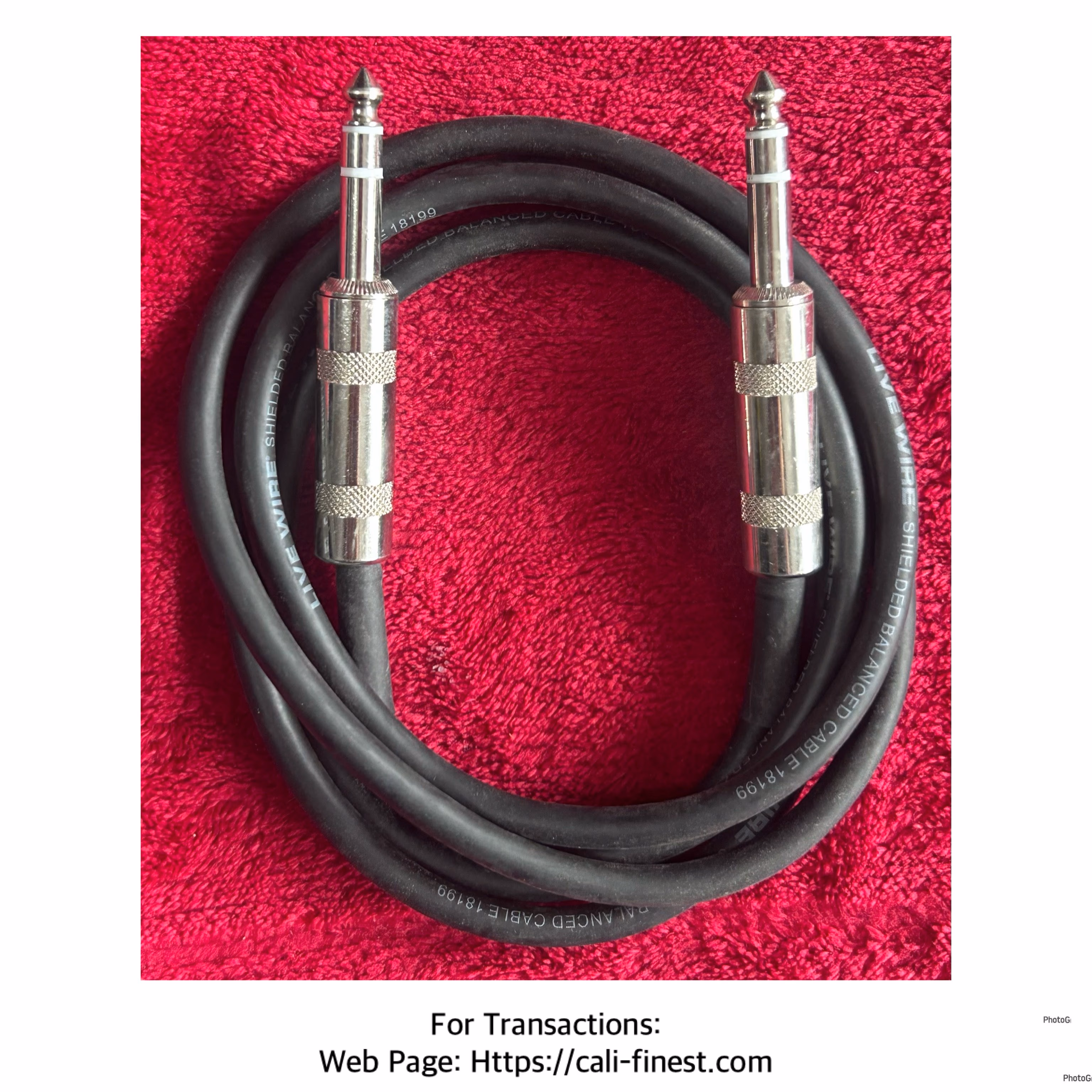 Live Wire Shielded Balance TRS Audio Instrument Cable