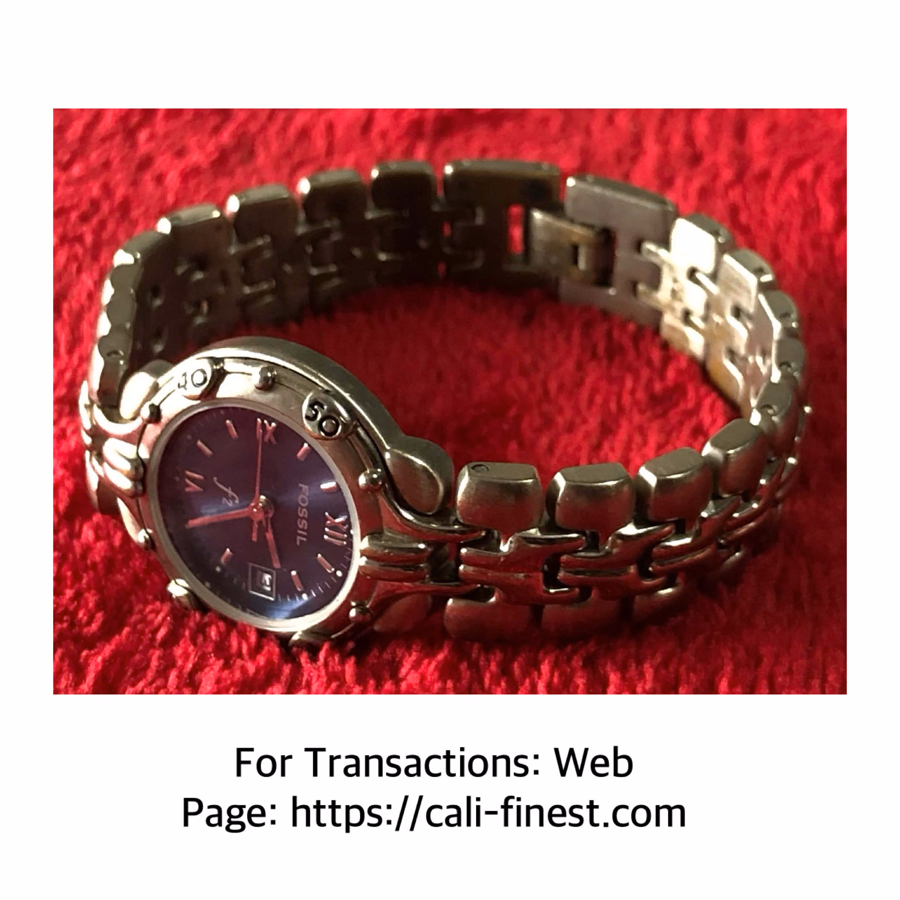 Fossil F2 women silver stainless steel bracelet in blue dial